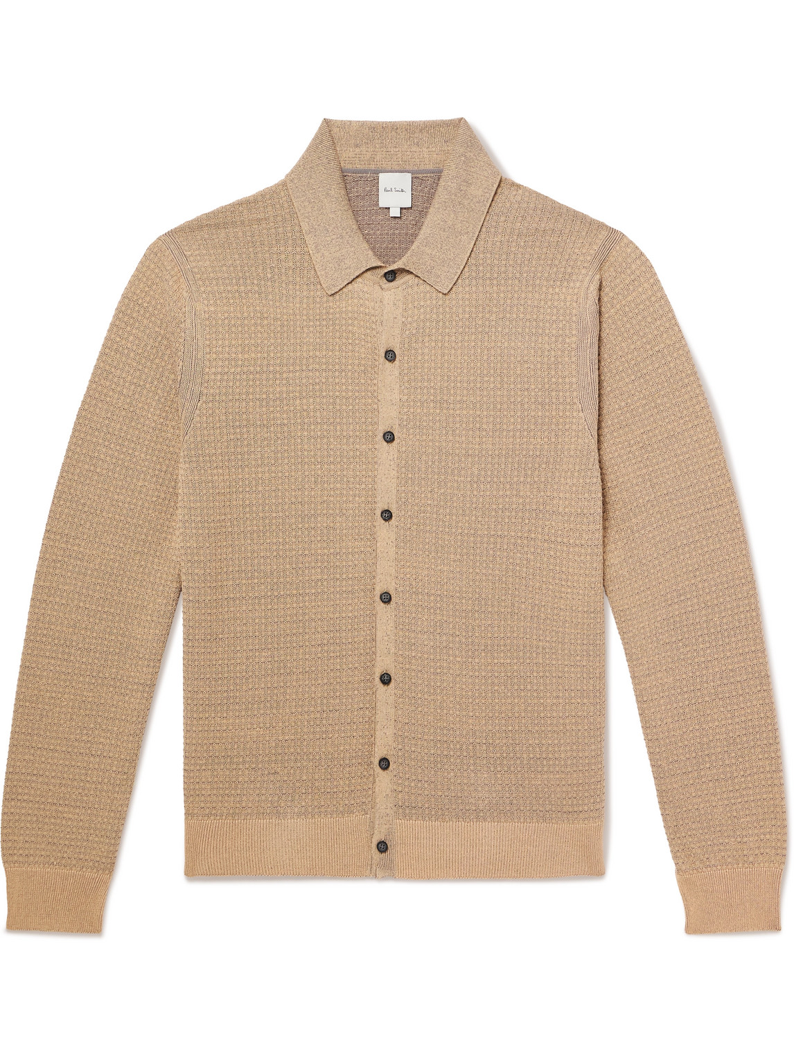Paul Smith Waffle-knit Cotton And Linen-blend Cardigan In Neutrals