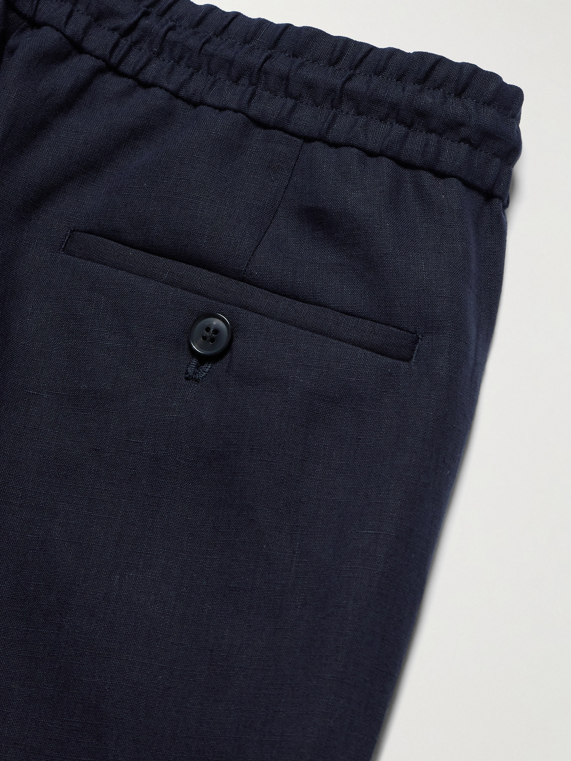 PAUL SMITH SLIM-FIT STRAIGHT-LEG LINEN DRAWSTRING TROUSERS