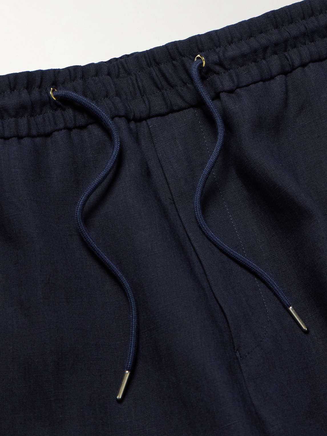 PAUL SMITH SLIM-FIT STRAIGHT-LEG LINEN DRAWSTRING TROUSERS