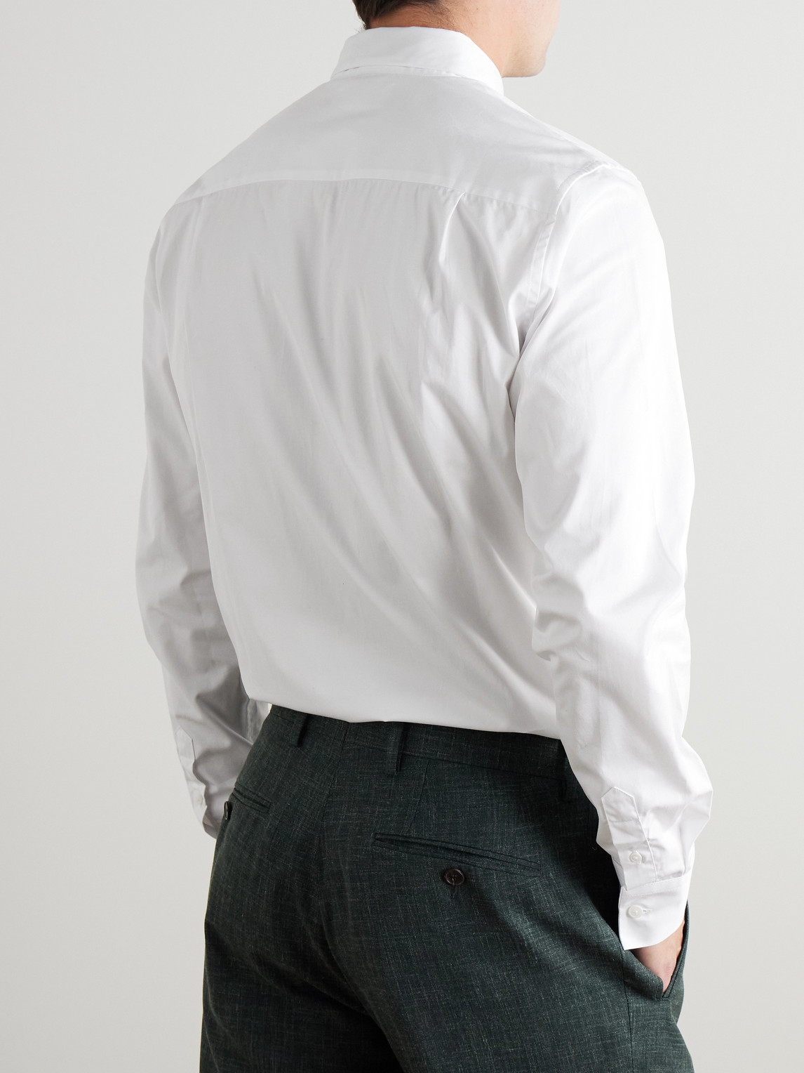 Mr P. - Cutaway-Collar Cotton-Poplin Shirt