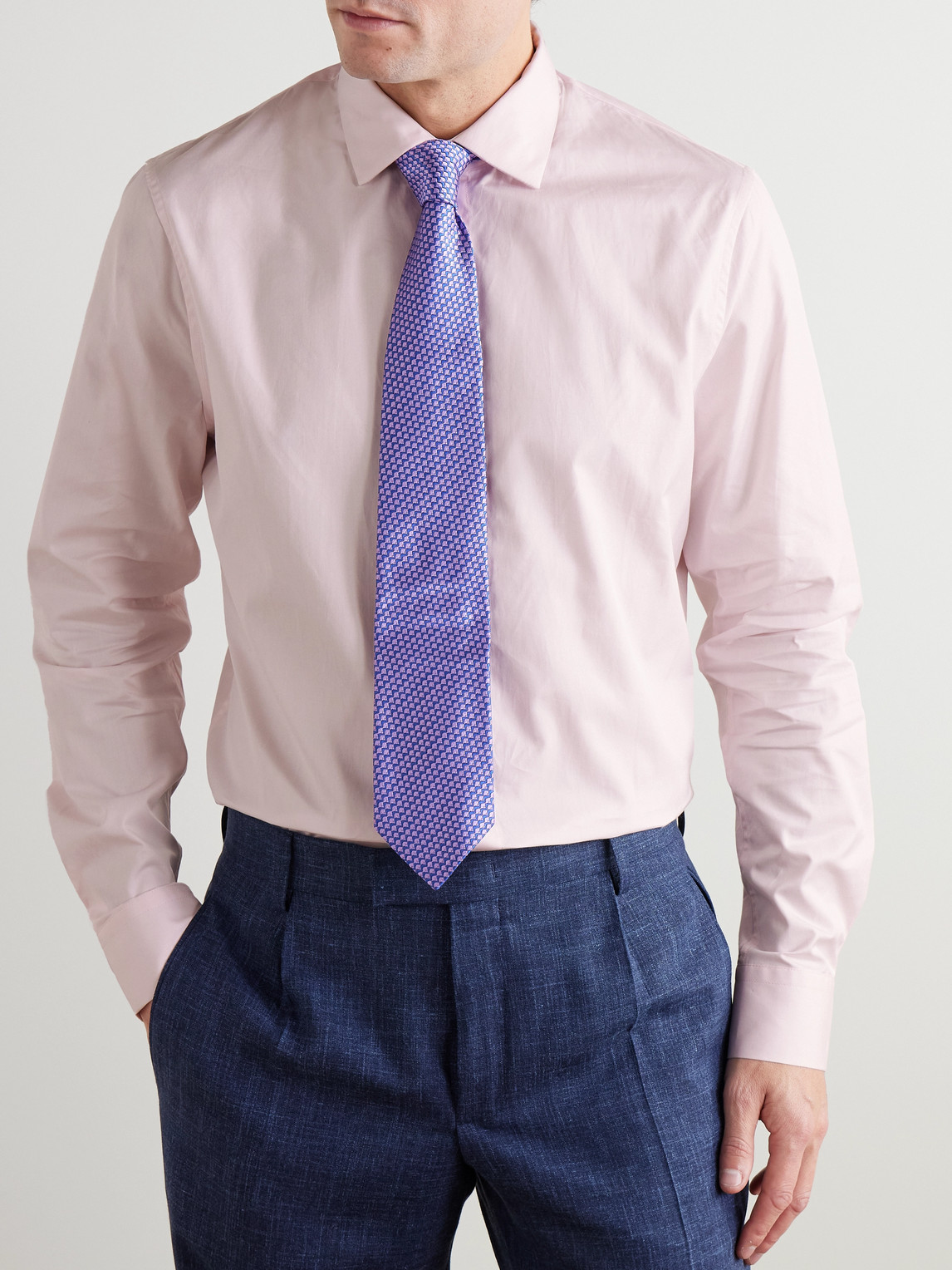 Mr P. - Cutaway-Collar Cotton-Poplin Shirt