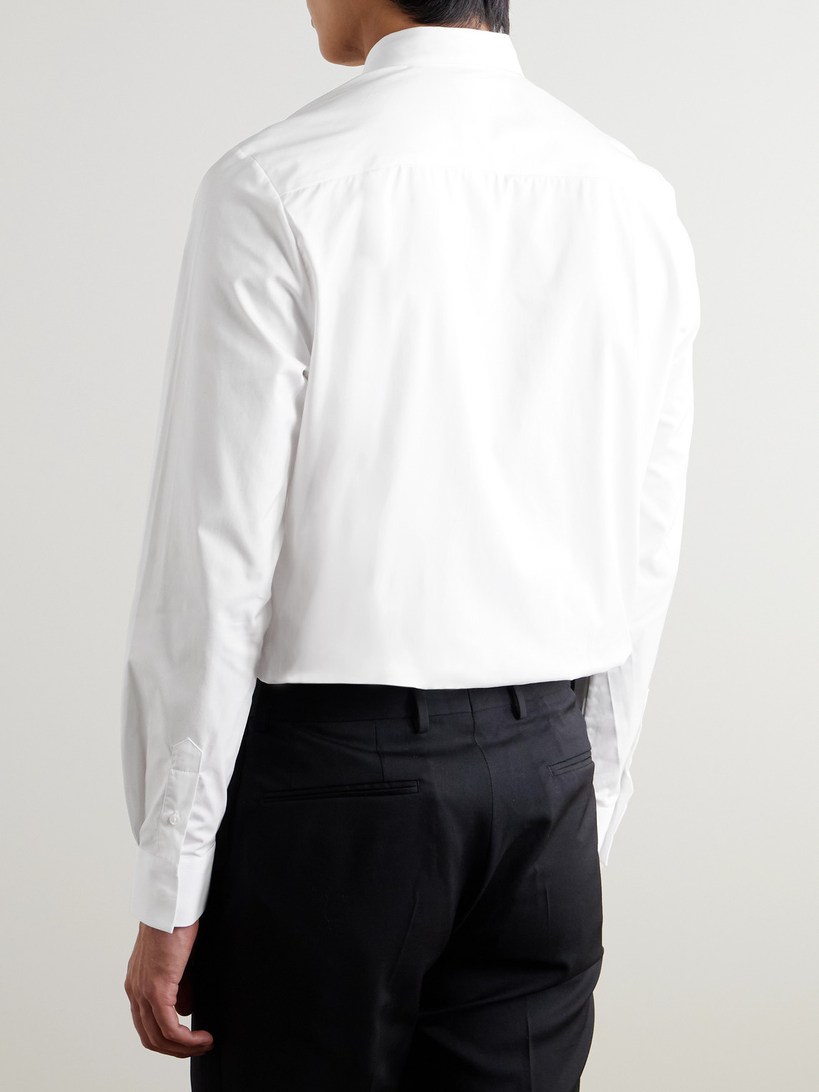 Mr P. - Cutaway-Collar Pleated Cotton-Poplin Tuxedo Shirt