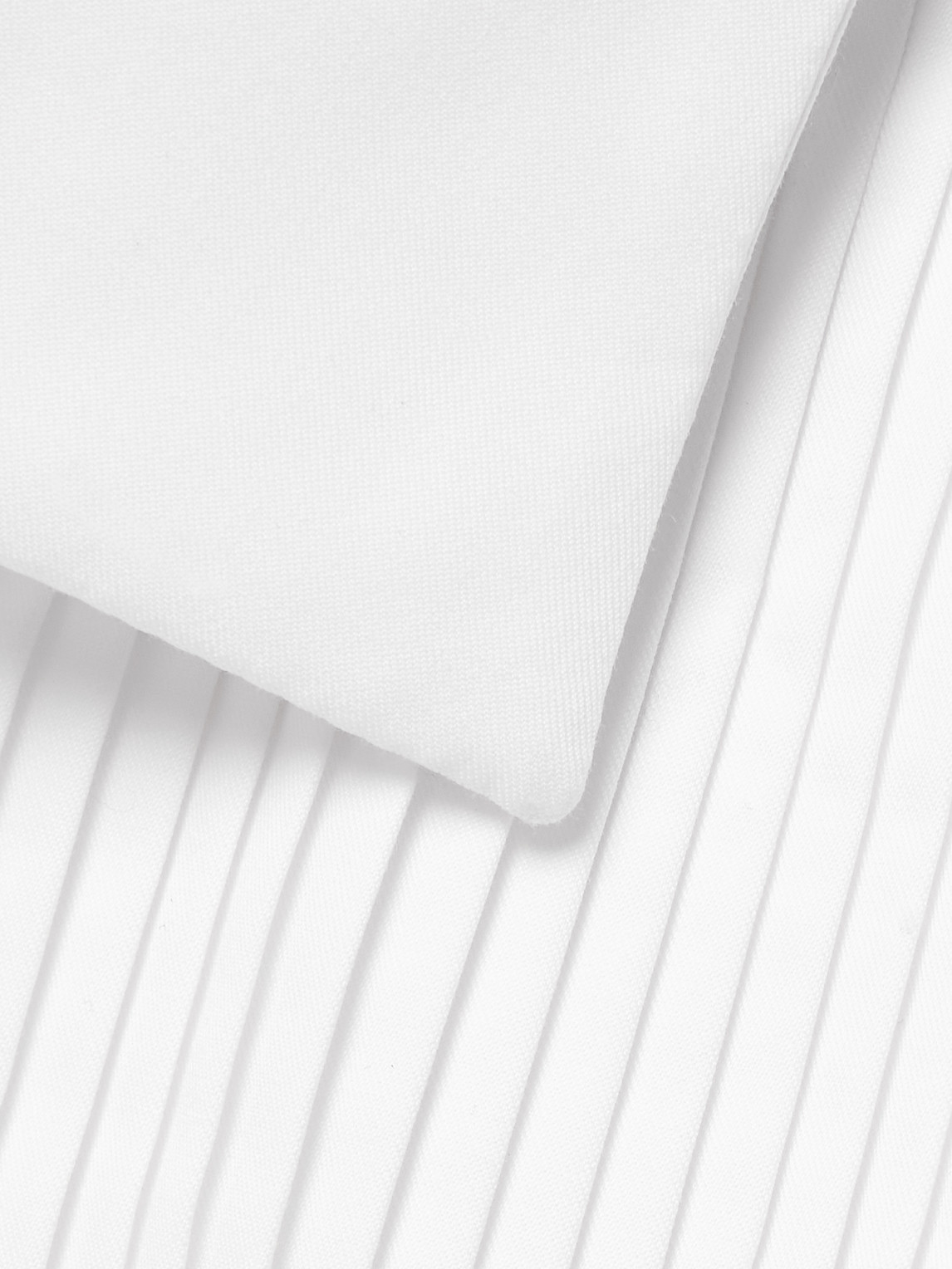 Mr P. - Cutaway-Collar Pleated Cotton-Poplin Tuxedo Shirt