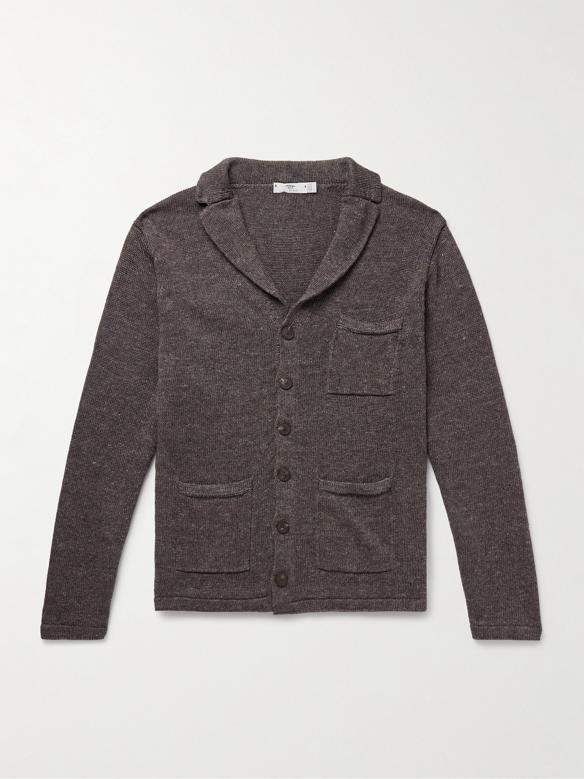 Inis Meain Pub Jacket Linen Cardigan In Gray