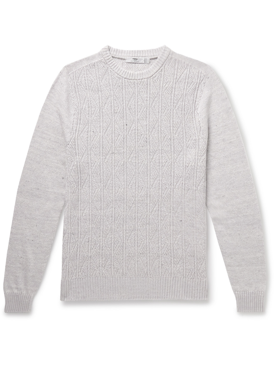 Inis Meáin Slim-Fit Cable-Knit Linen, Cashmere, Silk and Cotton-Blend Sweater