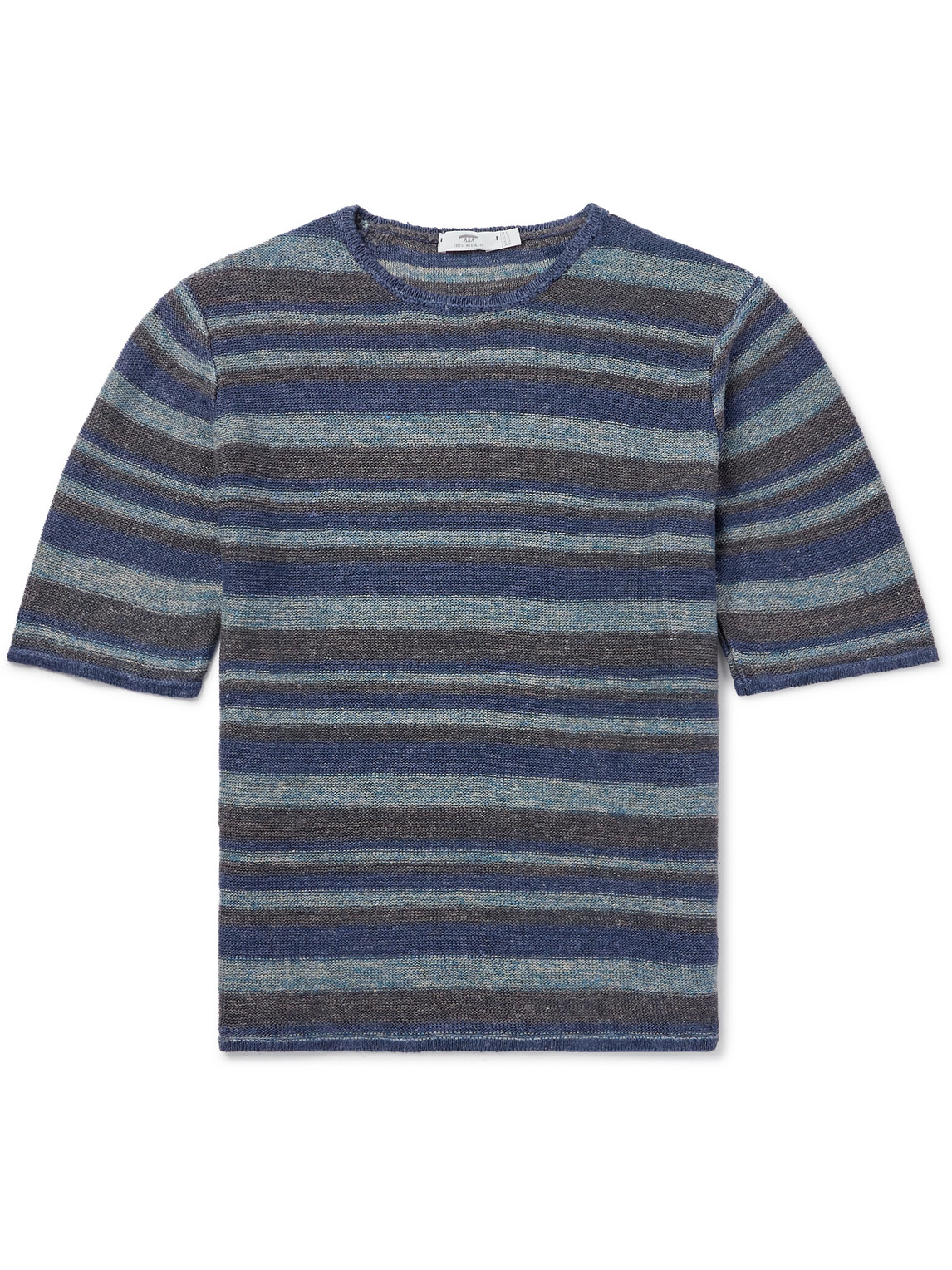 Inis Meáin Strata Striped Knitted Linen T-Shirt