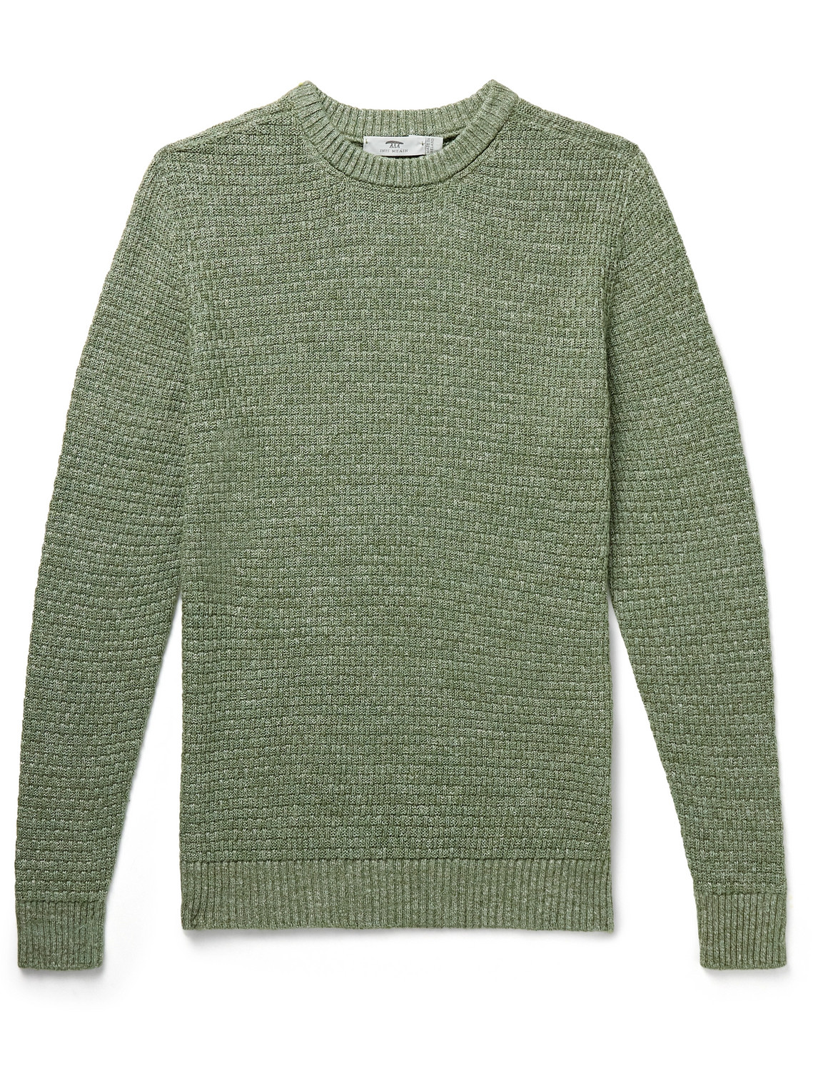 Inis Meáin Caoladoir Basketweave Linen, Cashmere, Silk and Cotton-Blend Sweater