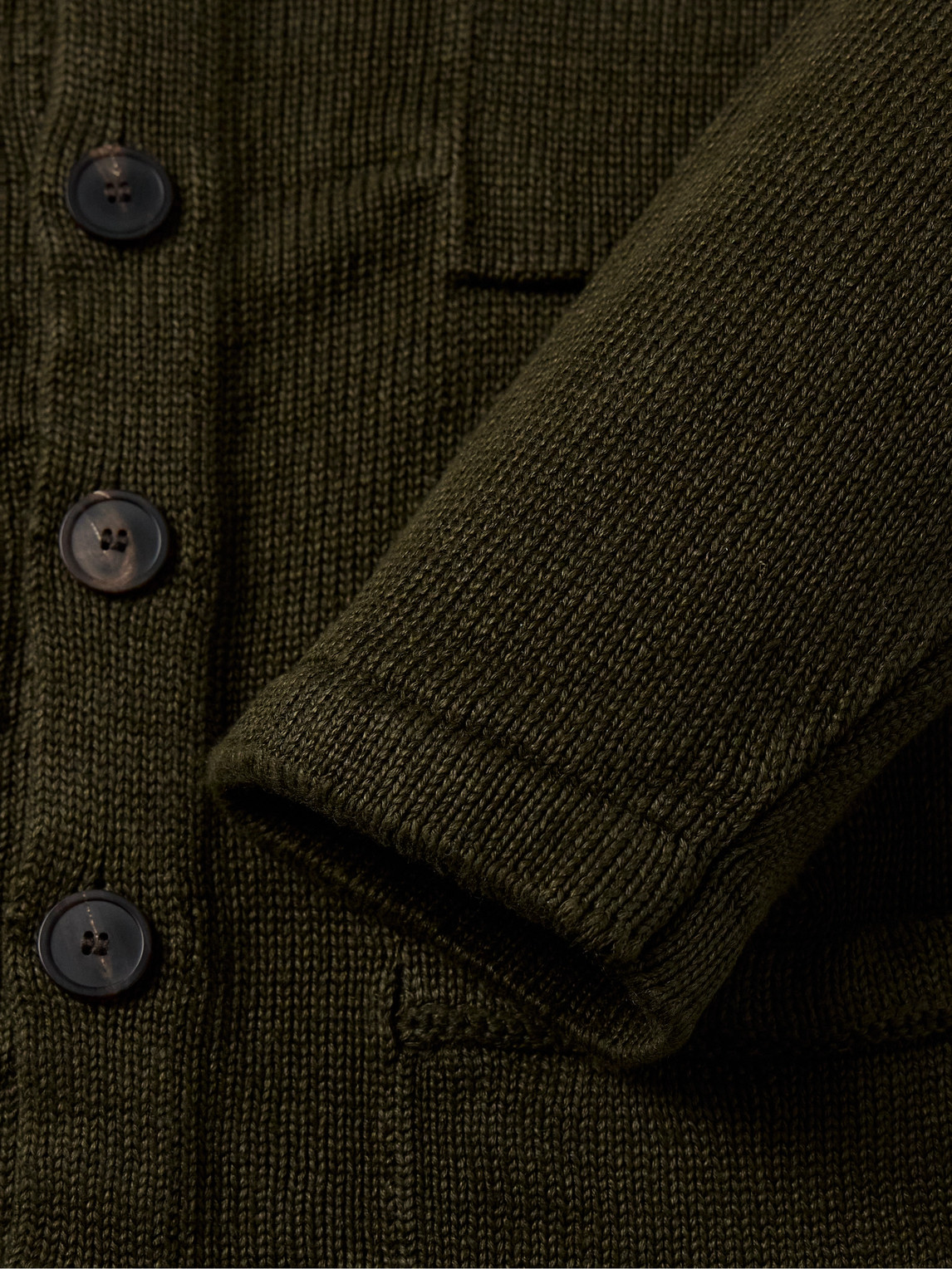 Inis Meain Pub Jacket Linen Cardigan In Green