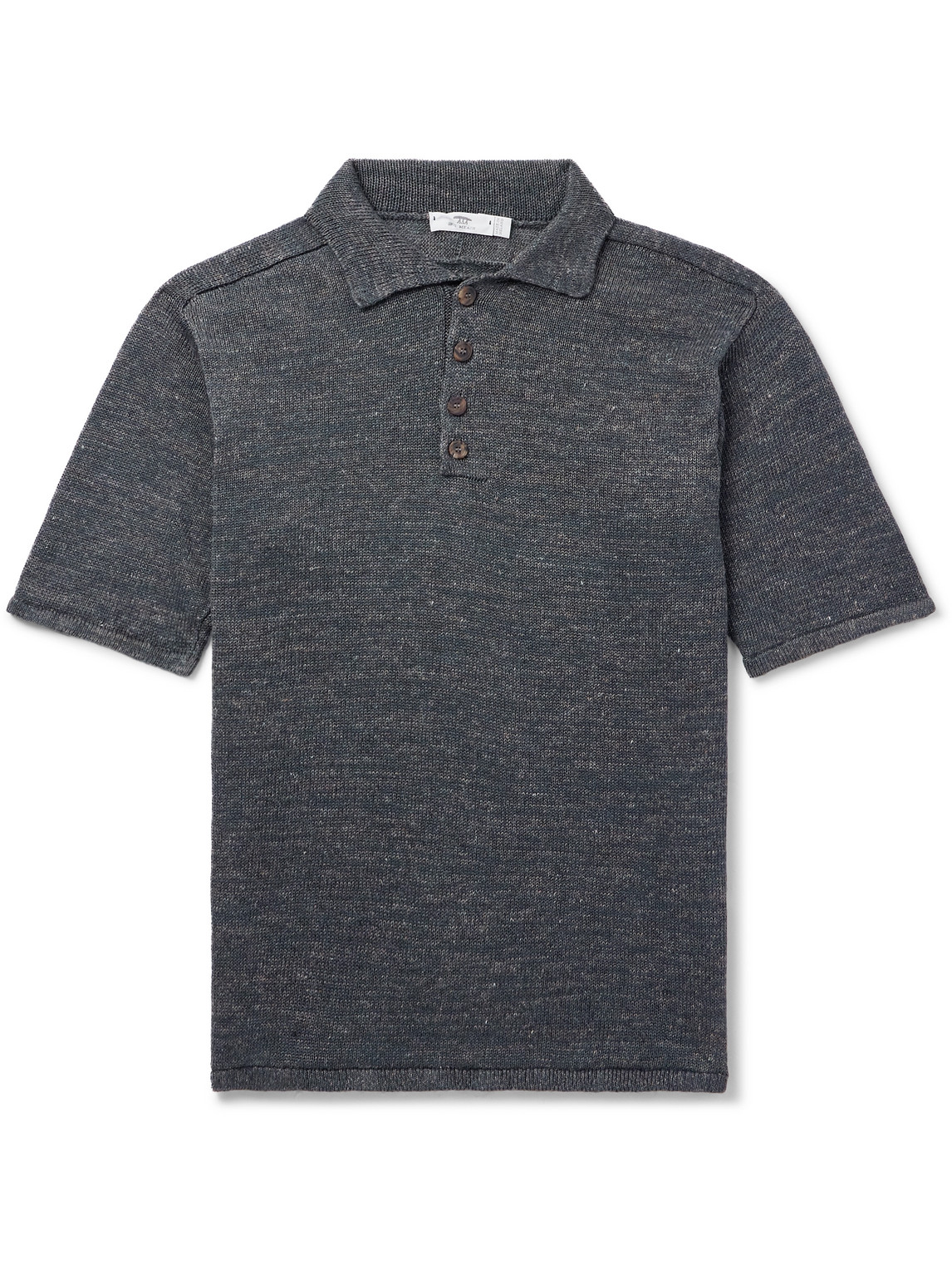 Inis Meáin Knitted Linen Polo Shirt