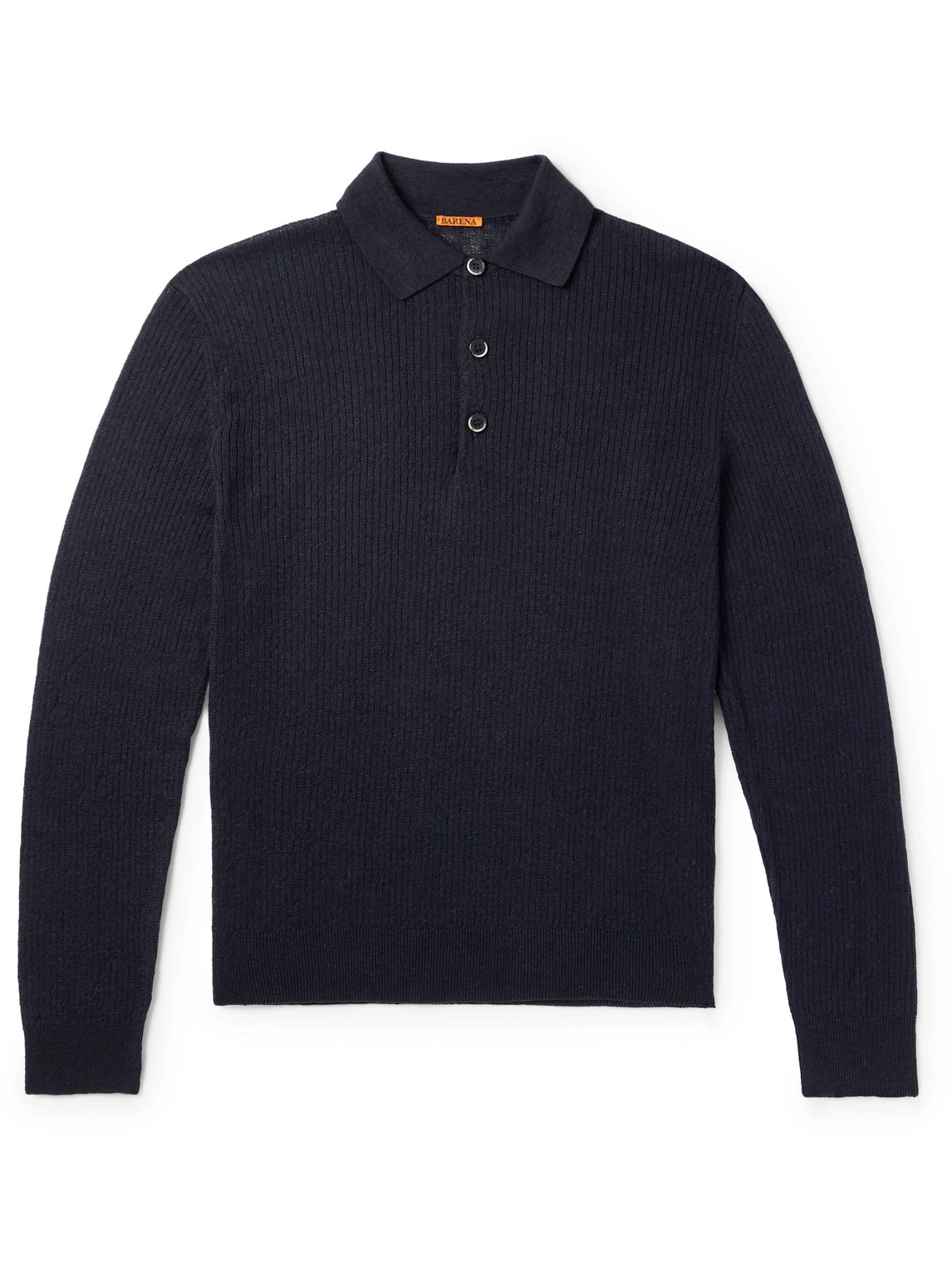 Barena Venezia Pevaron Ribbed Linen And Cotton-blend Polo Shirt In Blue