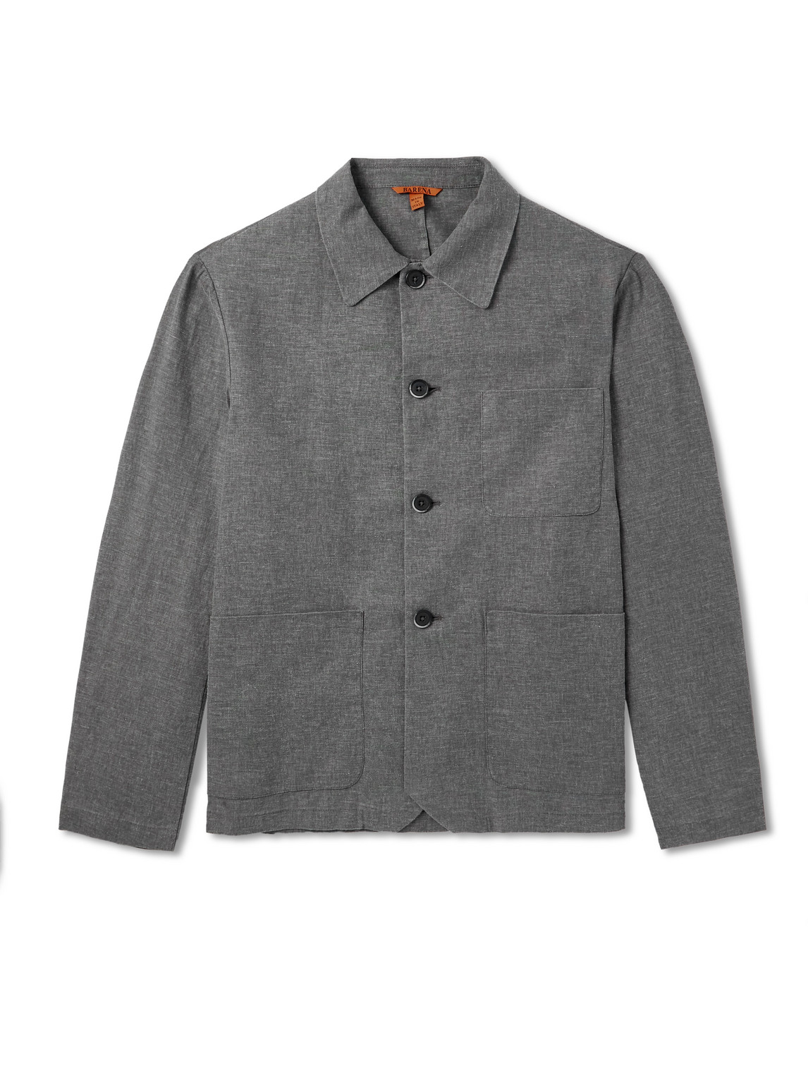 Barena Venezia Visal Linen-blend Overshirt In Gray