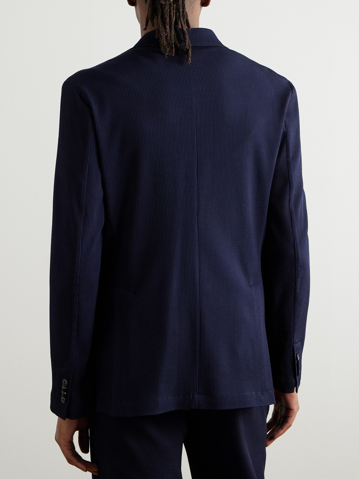 BARENA VENEZIA BORGO UNSTRUCTURED RIBBED WOOL-BLEND JERSEY SUIT JACKET