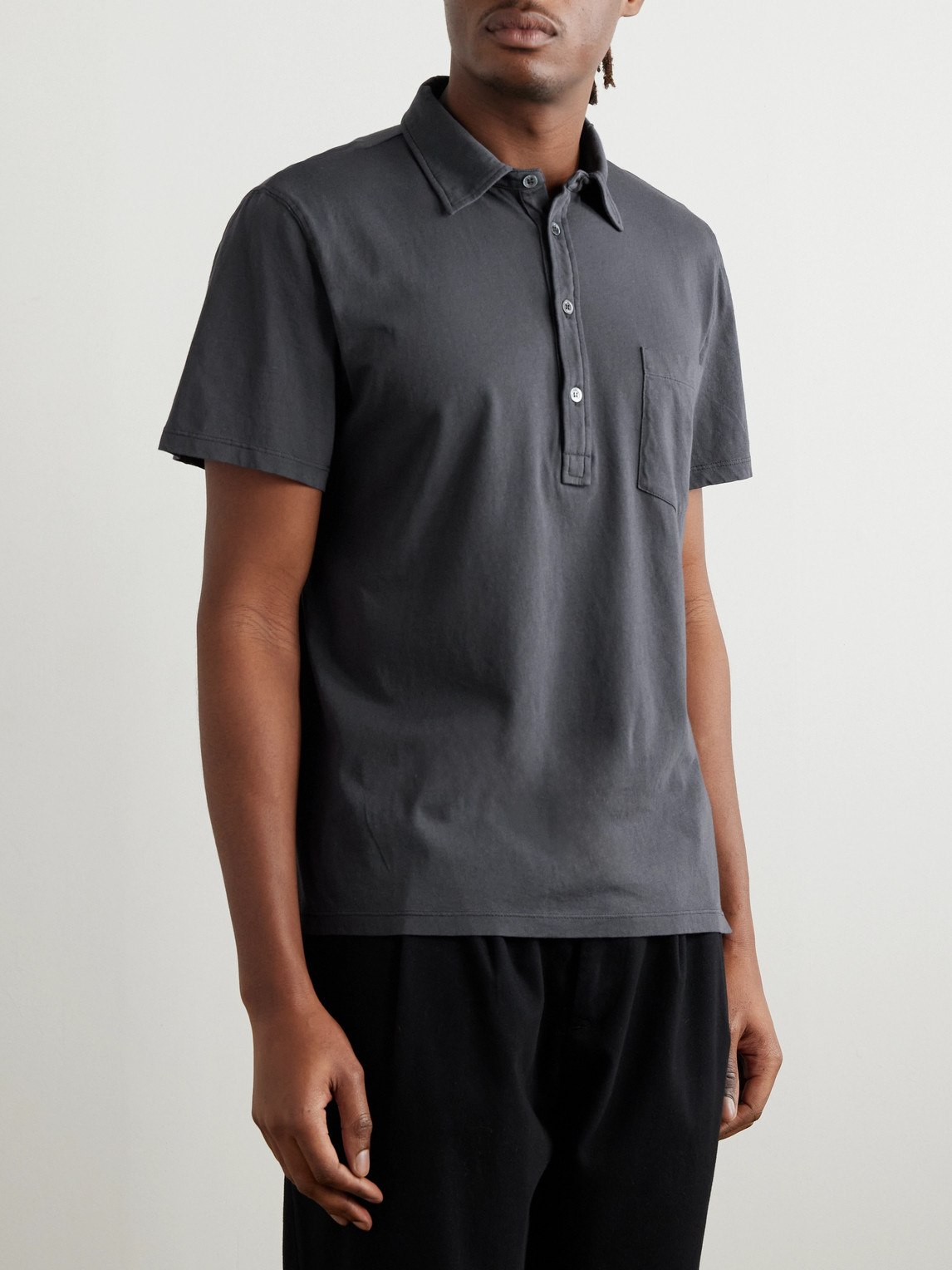 BARENA VENEZIA SPILO GARMENT-DYED COTTON-JERSEY POLO SHIRT