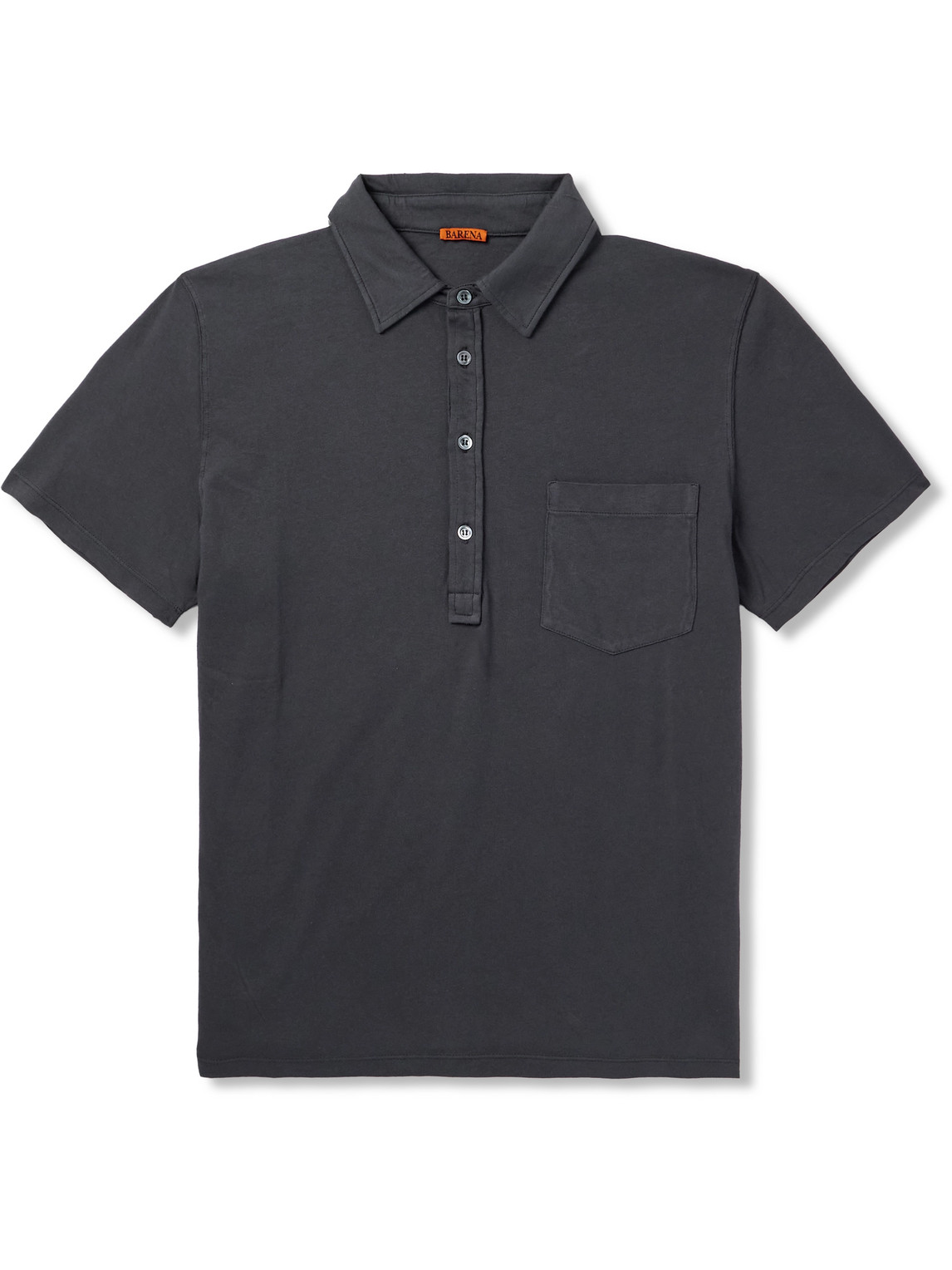 Barena Venezia Spilo Garment-dyed Cotton-jersey Polo Shirt In Gray