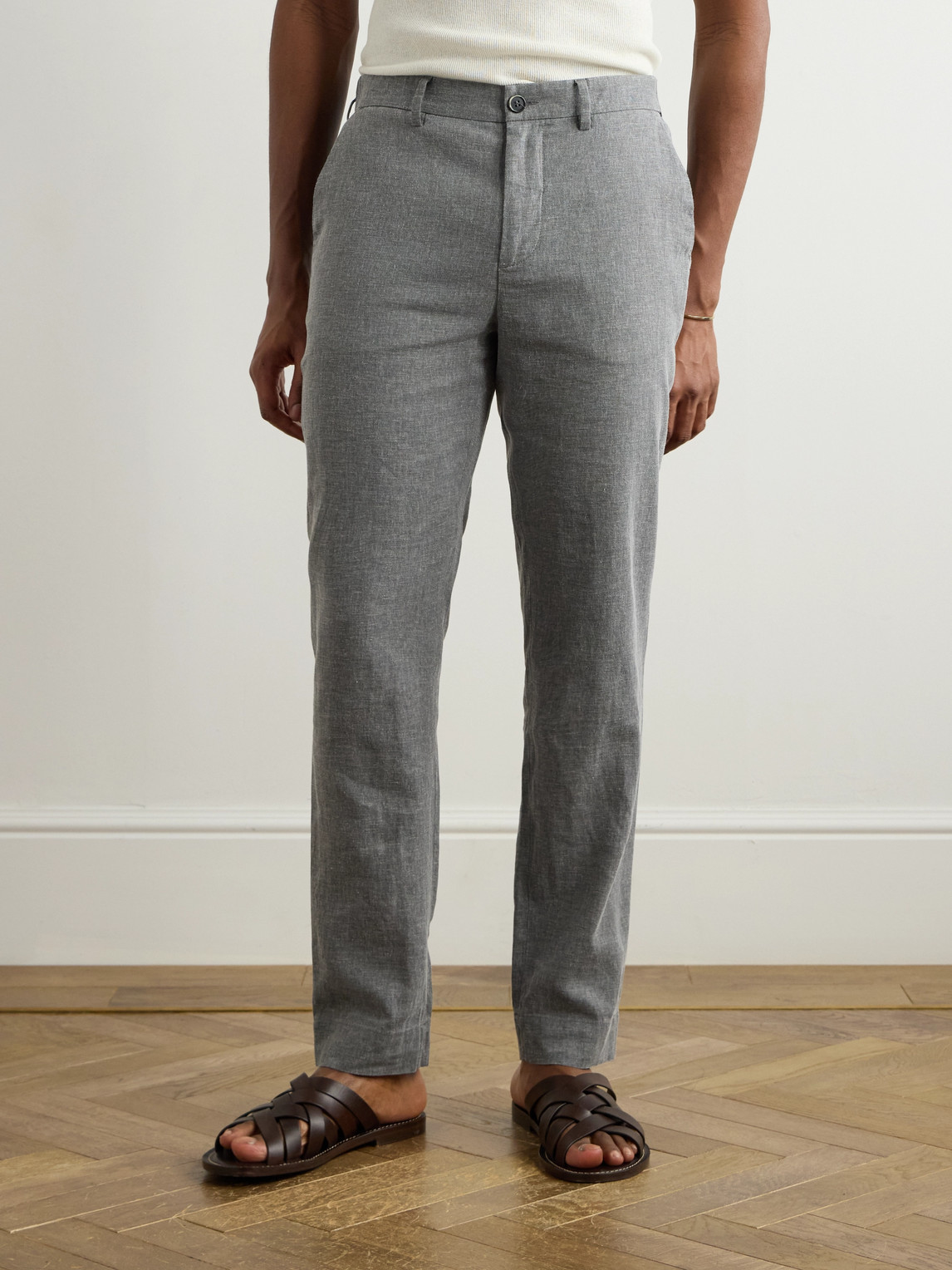BARENA VENEZIA PINCO TAPERED LINEN-BLEND TROUSERS
