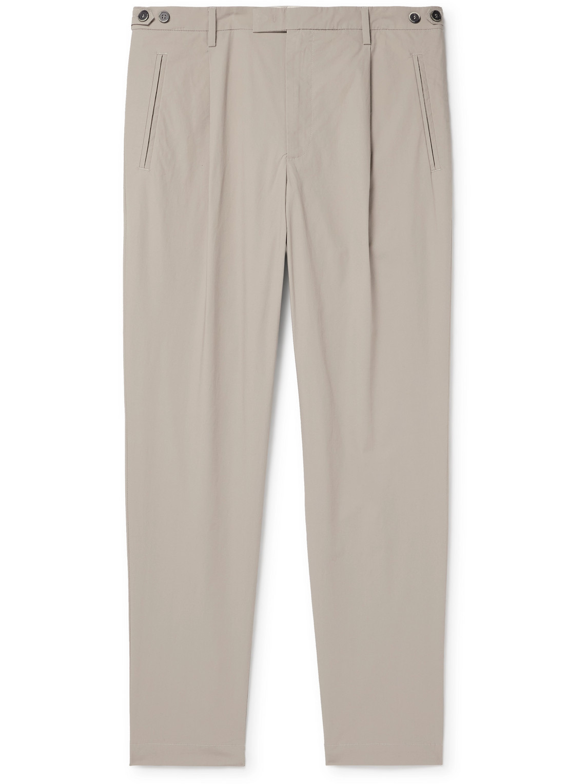 Barena Venezia Masco Straight-leg Pleated Cotton-blend Trousers In Neutrals