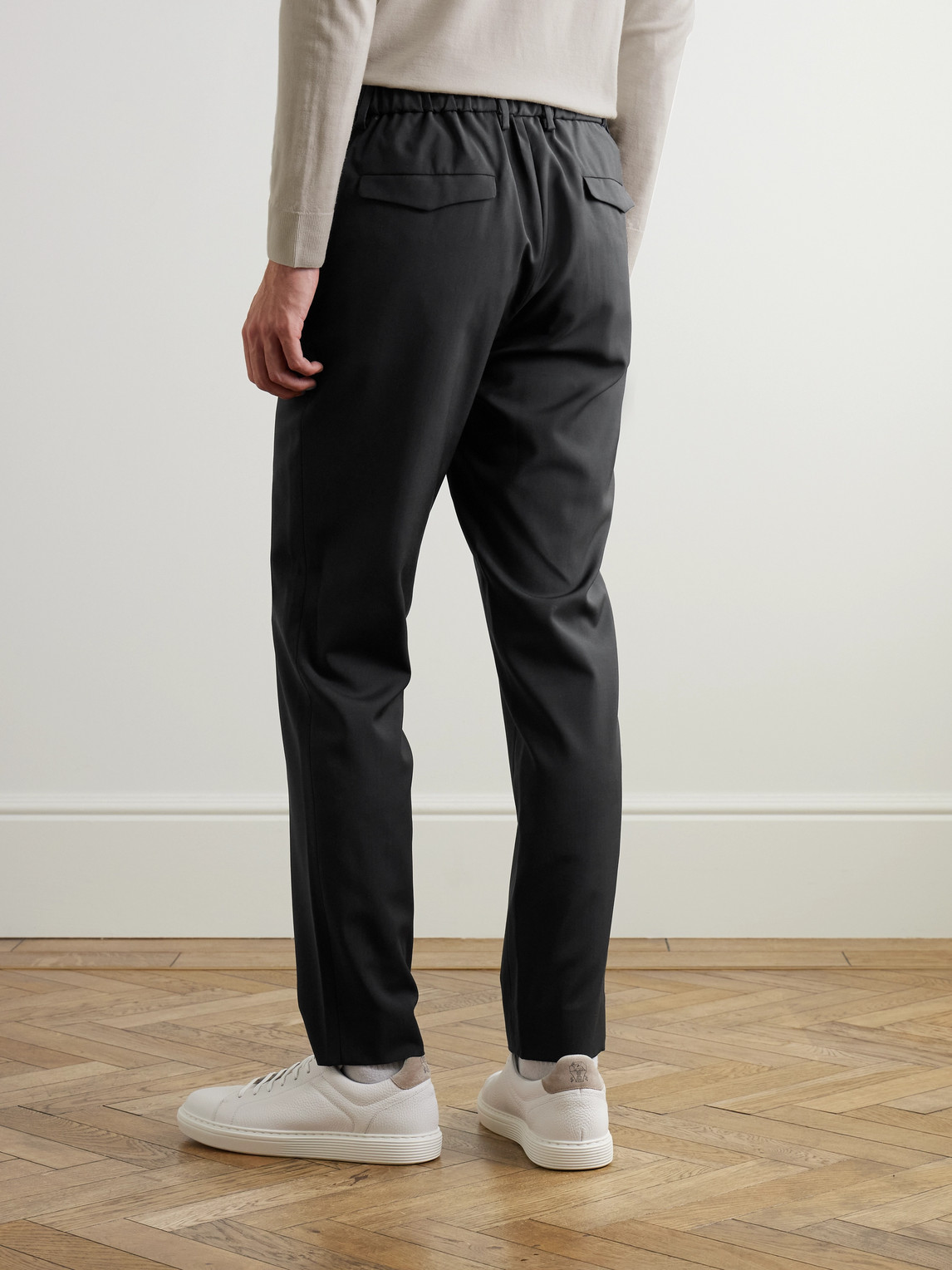 Shop Barena Venezia Pinco Straight-leg Virgin Wool Trousers In Gray