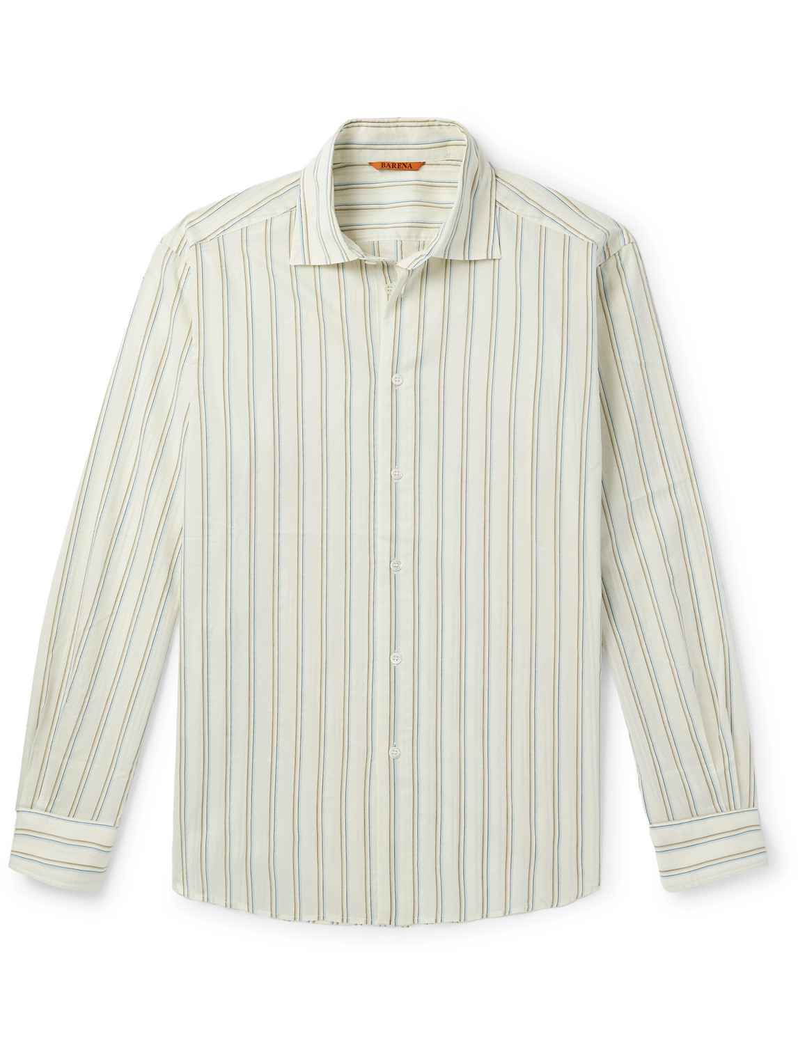 Barena Venezia Surian Striped Cotton And Silk-blend Poplin Shirt In Neutrals