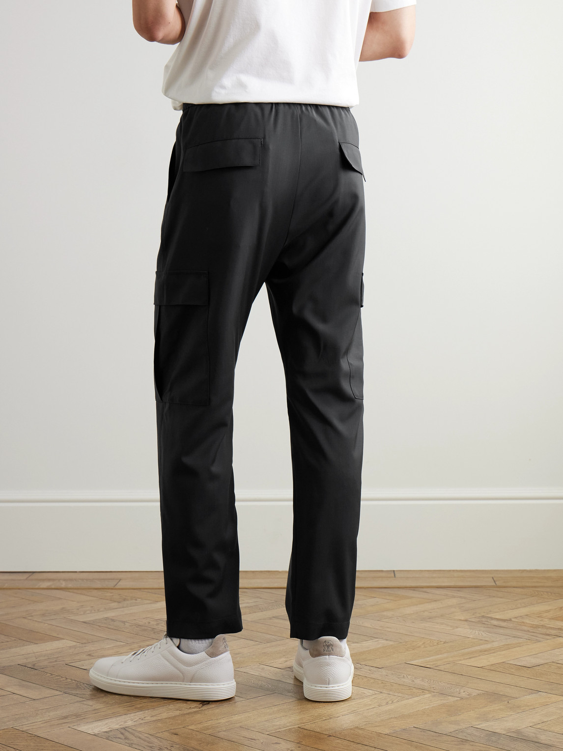 Shop Barena Venezia Tagio Straight-leg Virgin Wool Cargo Trousers In Gray