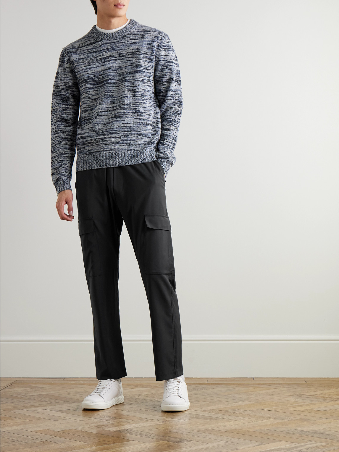 Shop Barena Venezia Tagio Straight-leg Virgin Wool Cargo Trousers In Gray