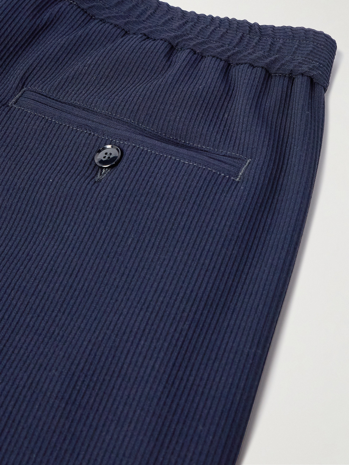 BARENA VENEZIA RIOBARBO STRAIGHT-LEG RIBBED VIRGIN WOOL-BLEND JERSEY SUIT TROUSERS 