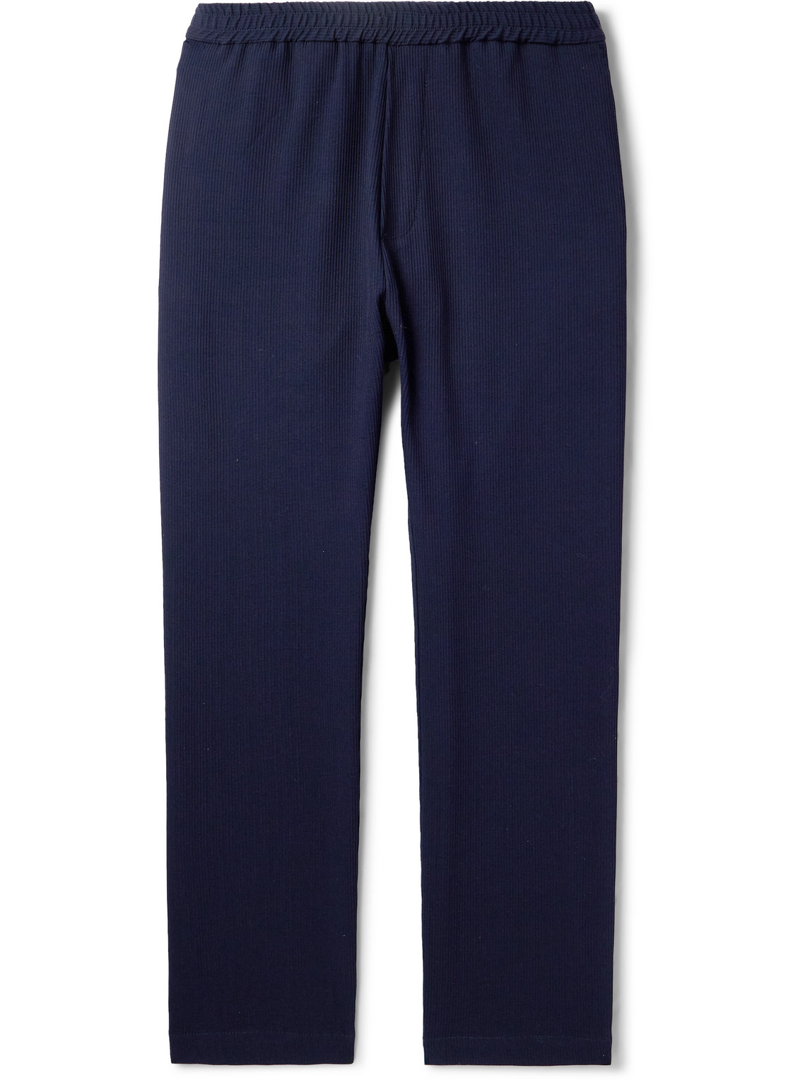 Barena Venezia Riobarbo Straight-leg Ribbed Virgin Wool-blend Jersey Suit Trousers In Blue