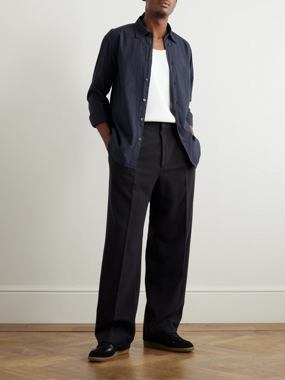 Shop Barena Venezia Maridola Cotton-poplin Shirt In Blue