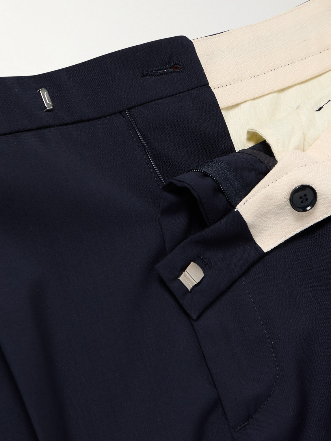 BARENA VENEZIA TAPERED PLEATED VIRGIN WOOL SUIT TROUSERS 