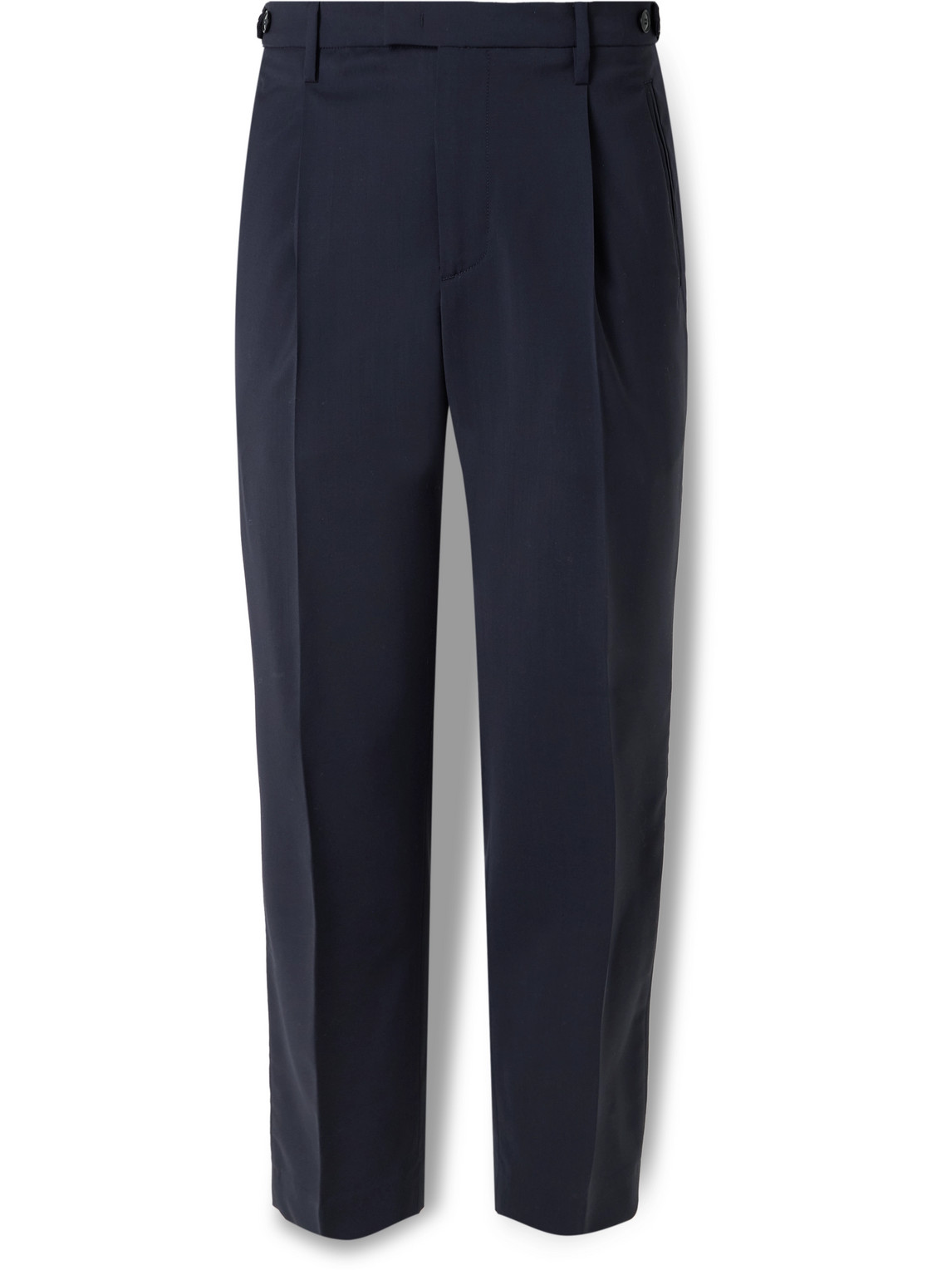 Barena Venezia Tapered Pleated Virgin Wool Suit Trousers In Blue