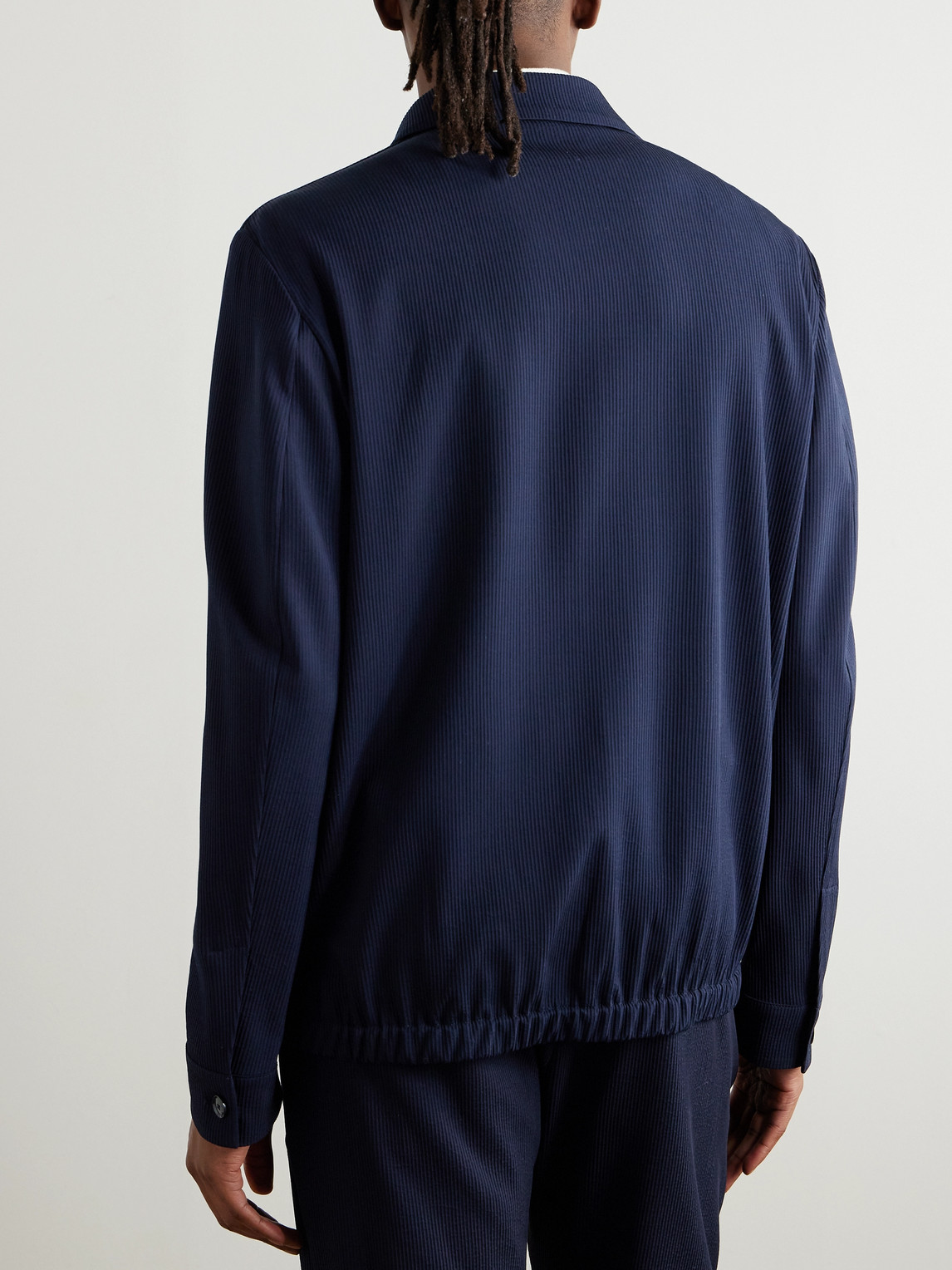 BARENA VENEZIA RIBBED WOOL-BLEND JERSEY JACKET 