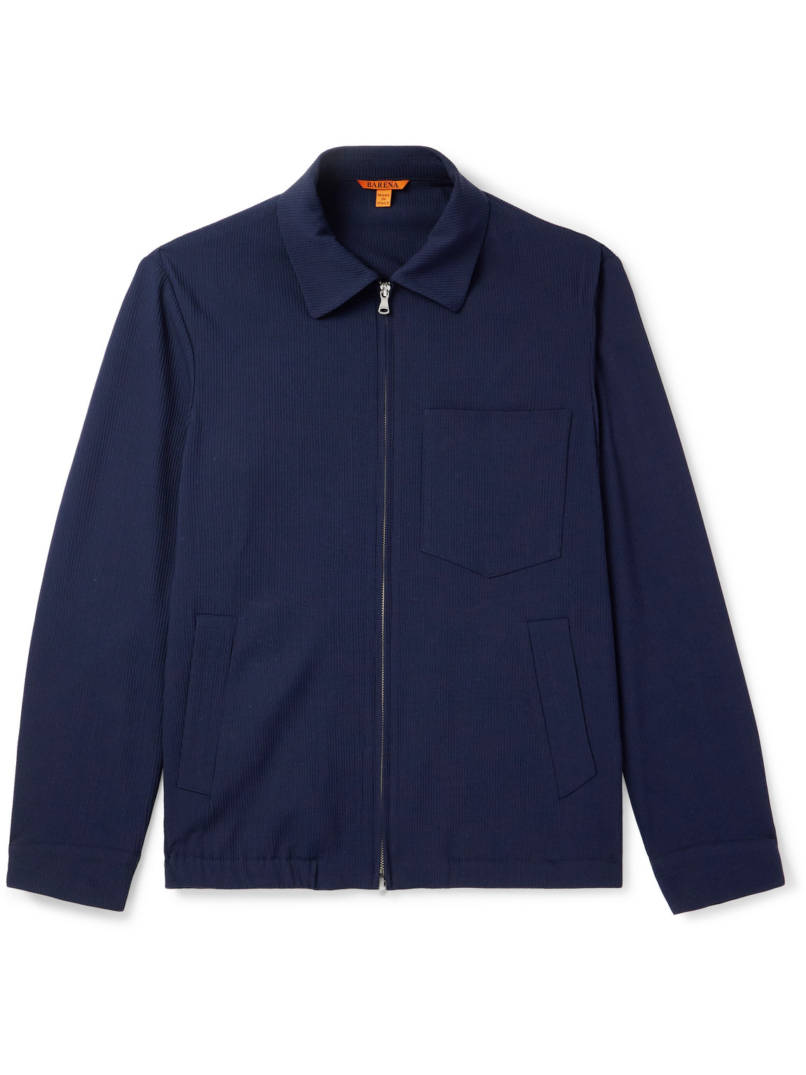 Barena Venezia Ribbed Wool-blend Jersey Jacket In Blue