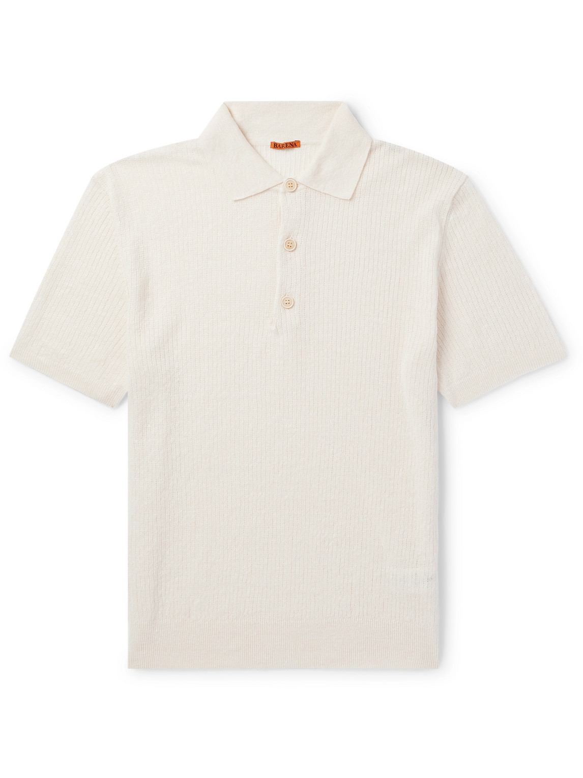BARENA VENEZIA MARCO SLIM-FIT RIBBED LINEN AND COTTON-BLEND POLO SHIRT 