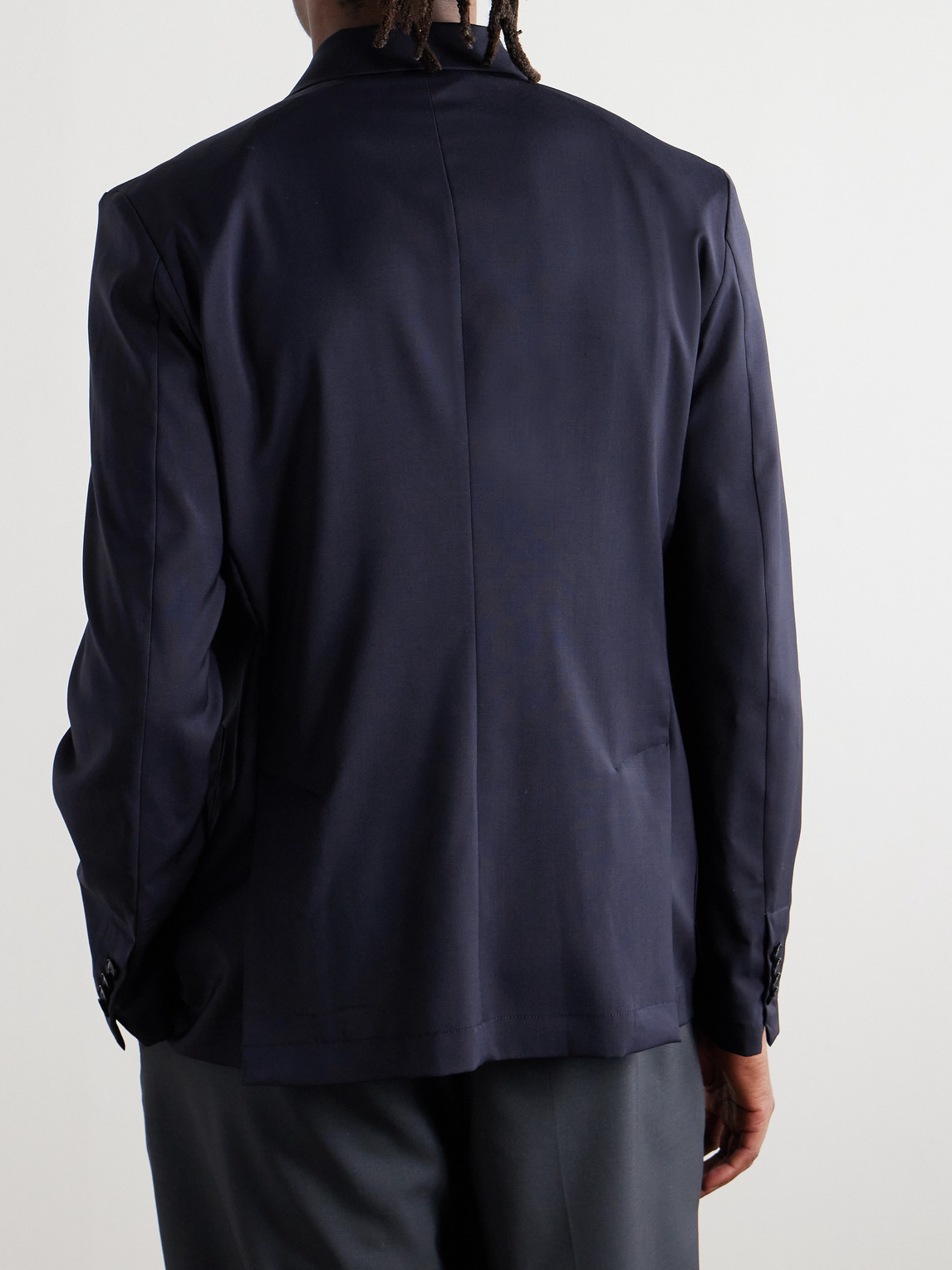 Shop Barena Venezia Siroco Double-breasted Wool Suit Jacket In Blue