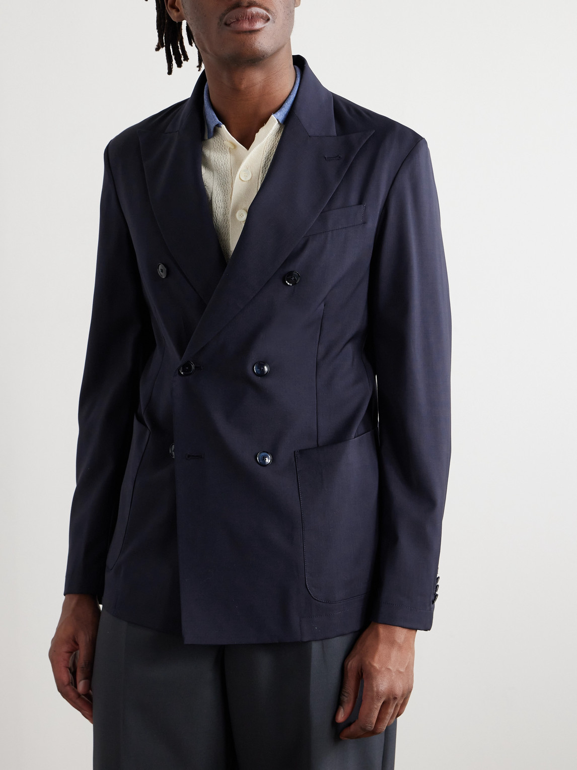 BARENA VENEZIA SIROCO DOUBLE-BREASTED WOOL SUIT JACKET
