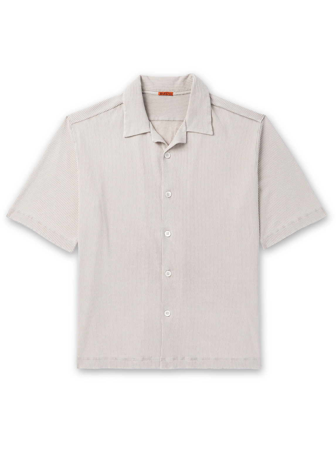 Barena Venezia Solana Ribbed Cotton And Linen-blend Shirt In Gray