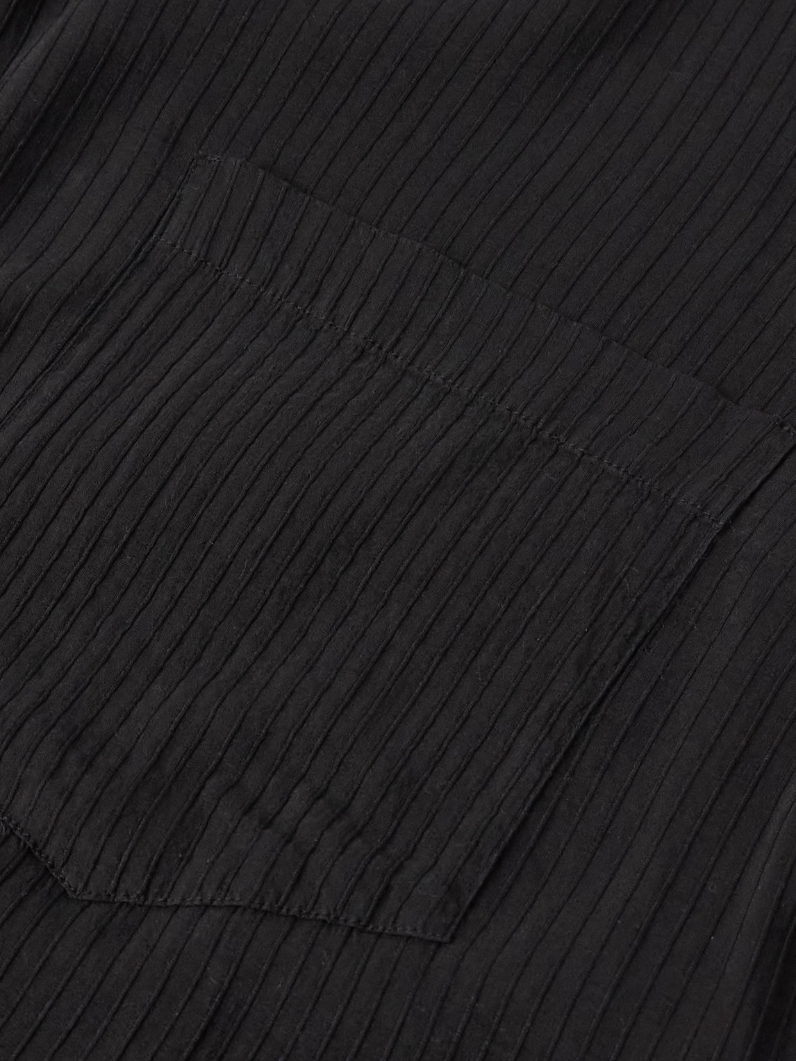 Shop Barena Venezia Bagolo Grao Camp-collar Ribbed Woven Shirt In Black