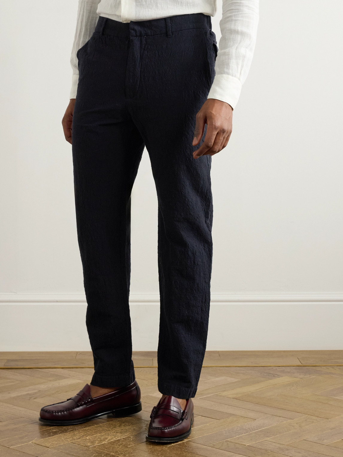 BARENA VENEZIA SLIM-FIT STRAIGHT-LEG COTTON-BLEND SUIT TROUSERS 