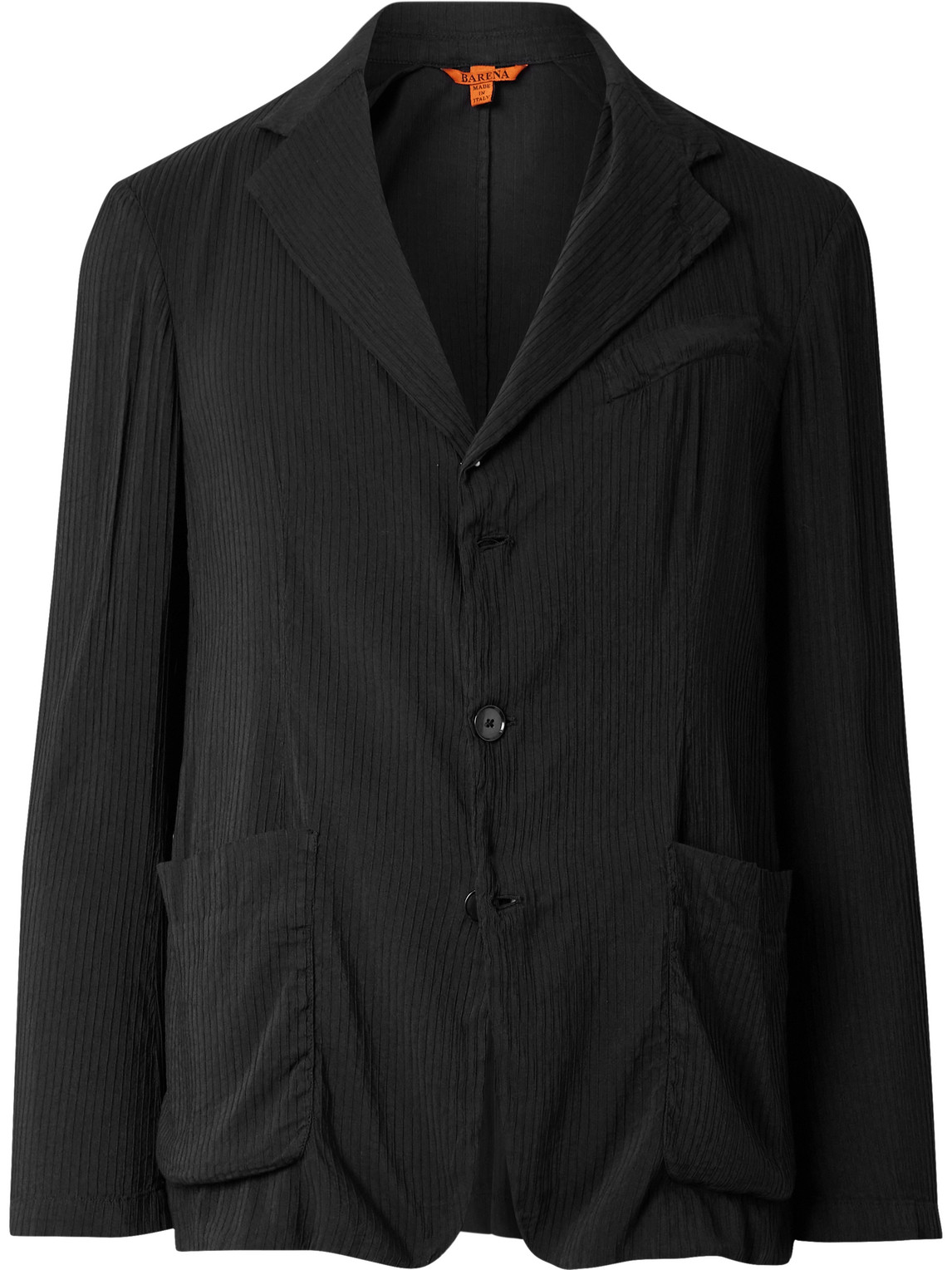 Barena Venezia Rizzo Grao Textured Woven Blazer In Black