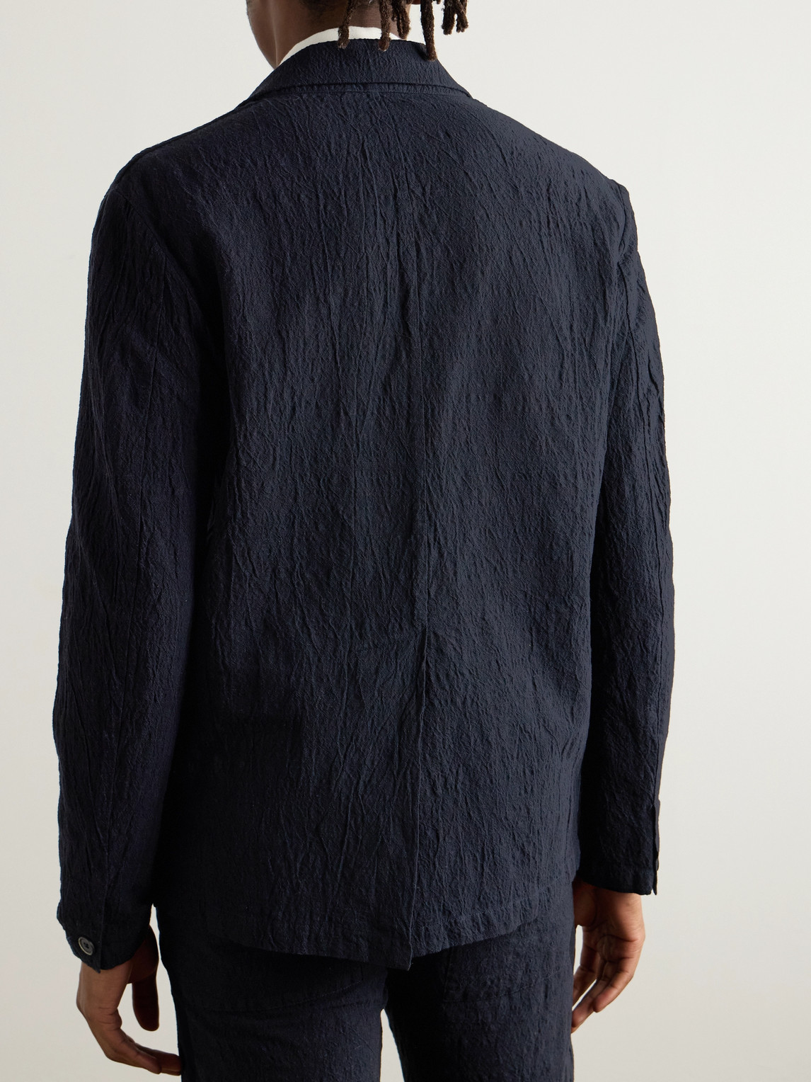 BARENA VENEZIA CRINKLED COTTON-BLEND SUIT JACKET