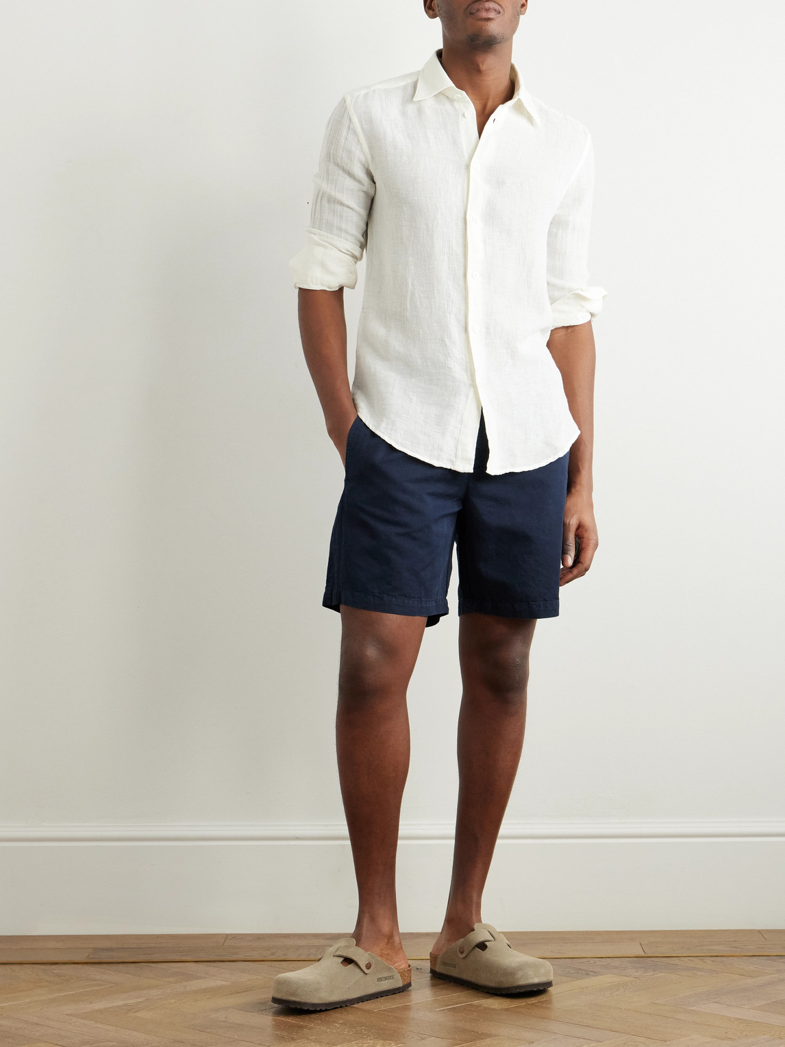 BARENA VENEZIA COTTON AND LINEN-BLEND GAUZE SHIRT