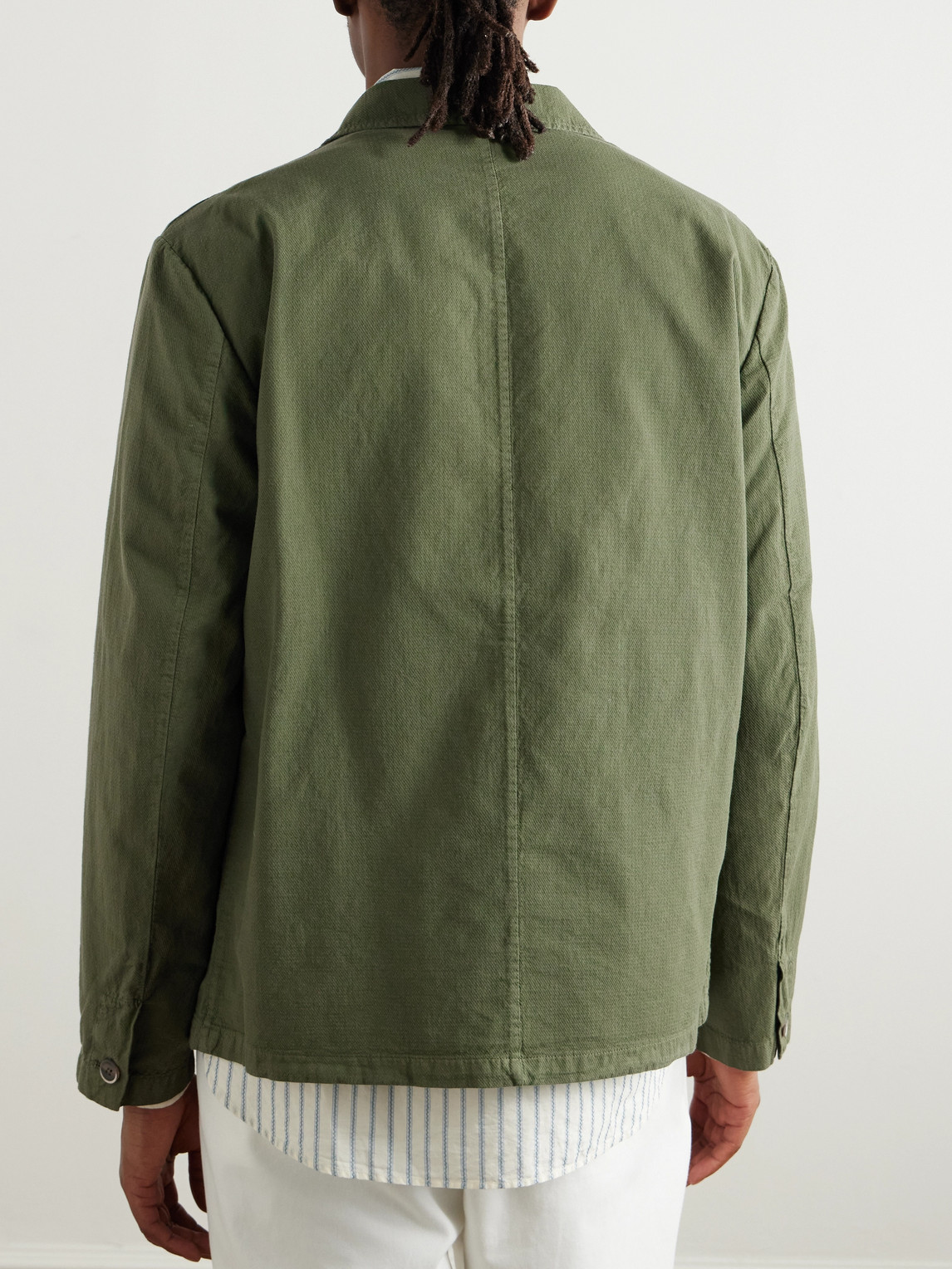 Shop Barena Venezia Cotton Overshirt In Green