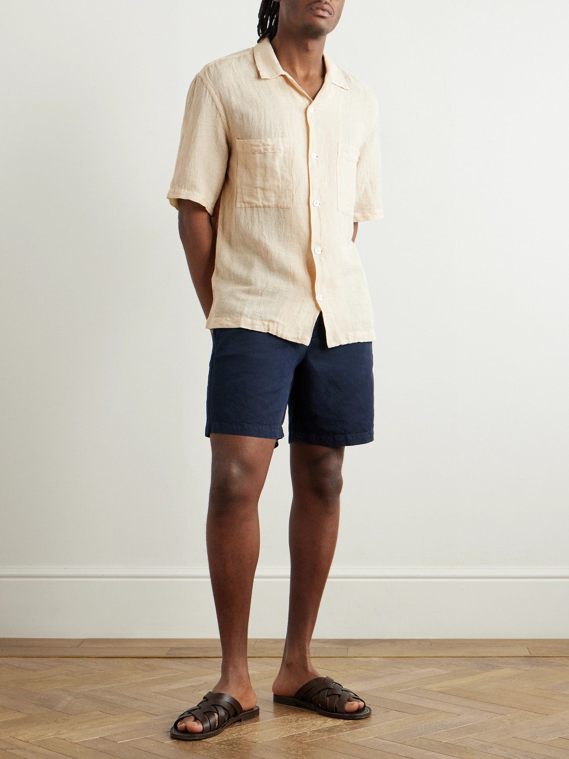BARENA VENEZIA SOLANA CAMP-COLLAR LINEN AND COTTON-BLEND GAUZE SHIRT 