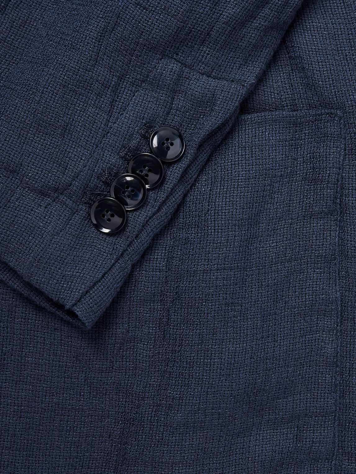BARENA VENEZIA SIROCO DOUBLE-BREASTED SILK-TRIMMED LINEN AND COTTON-BLEND BLAZER
