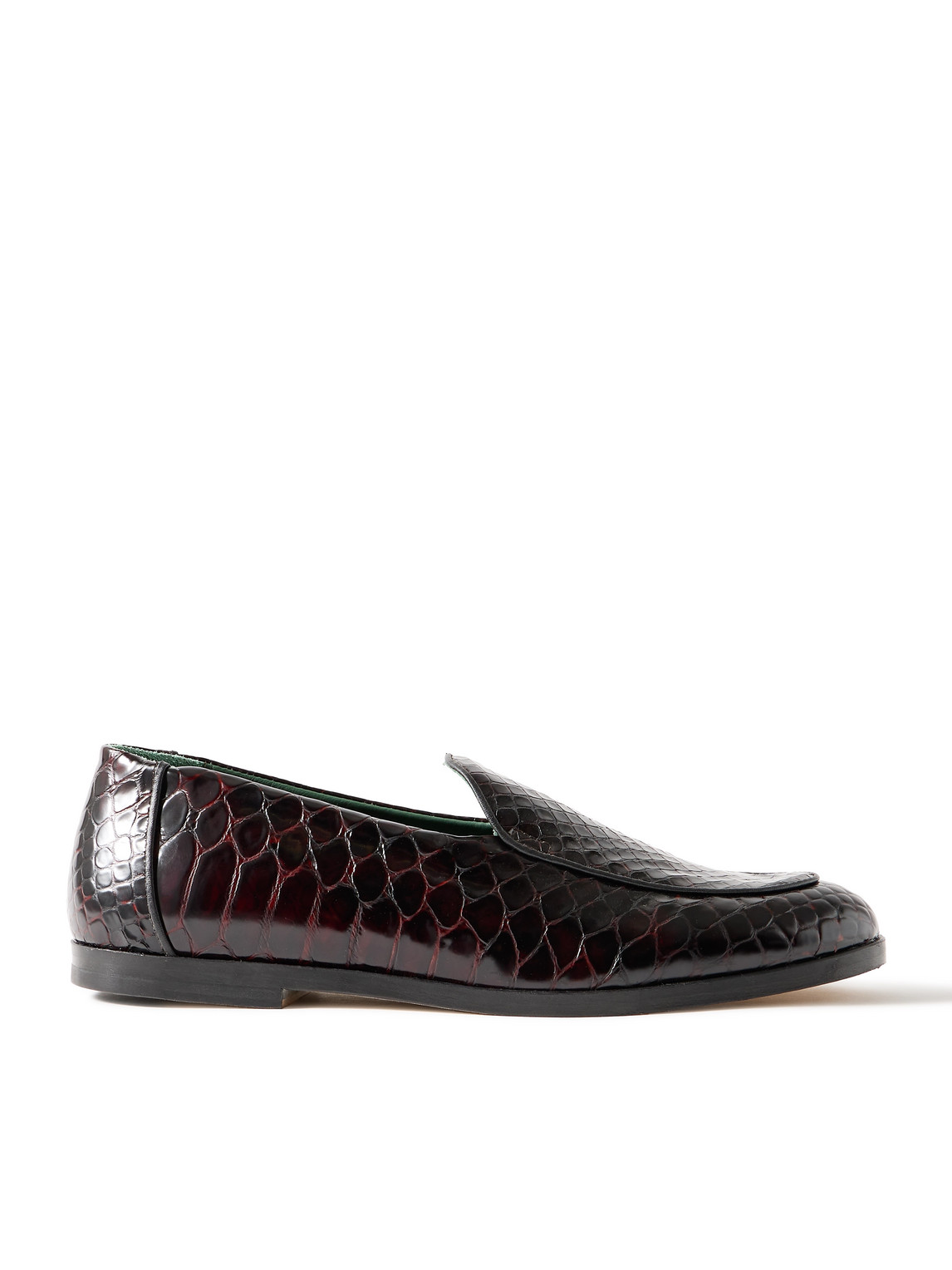 Vinny's Belgee Croc-effect Leather Loafers In Brown