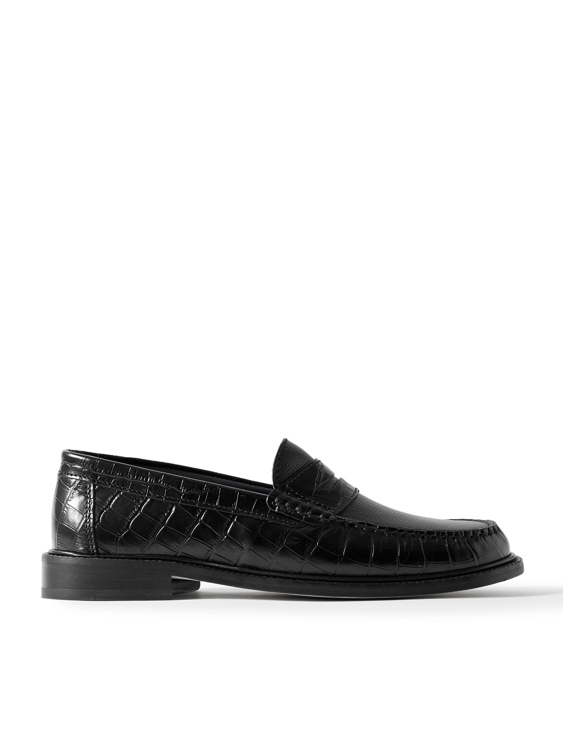 Yardee Croc-Effect Leather Penny Loafers