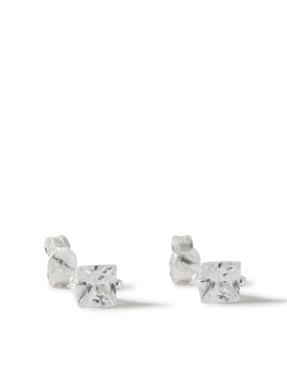 Hatton Labs Silver Cubic Zirconia Earrings In Metallic