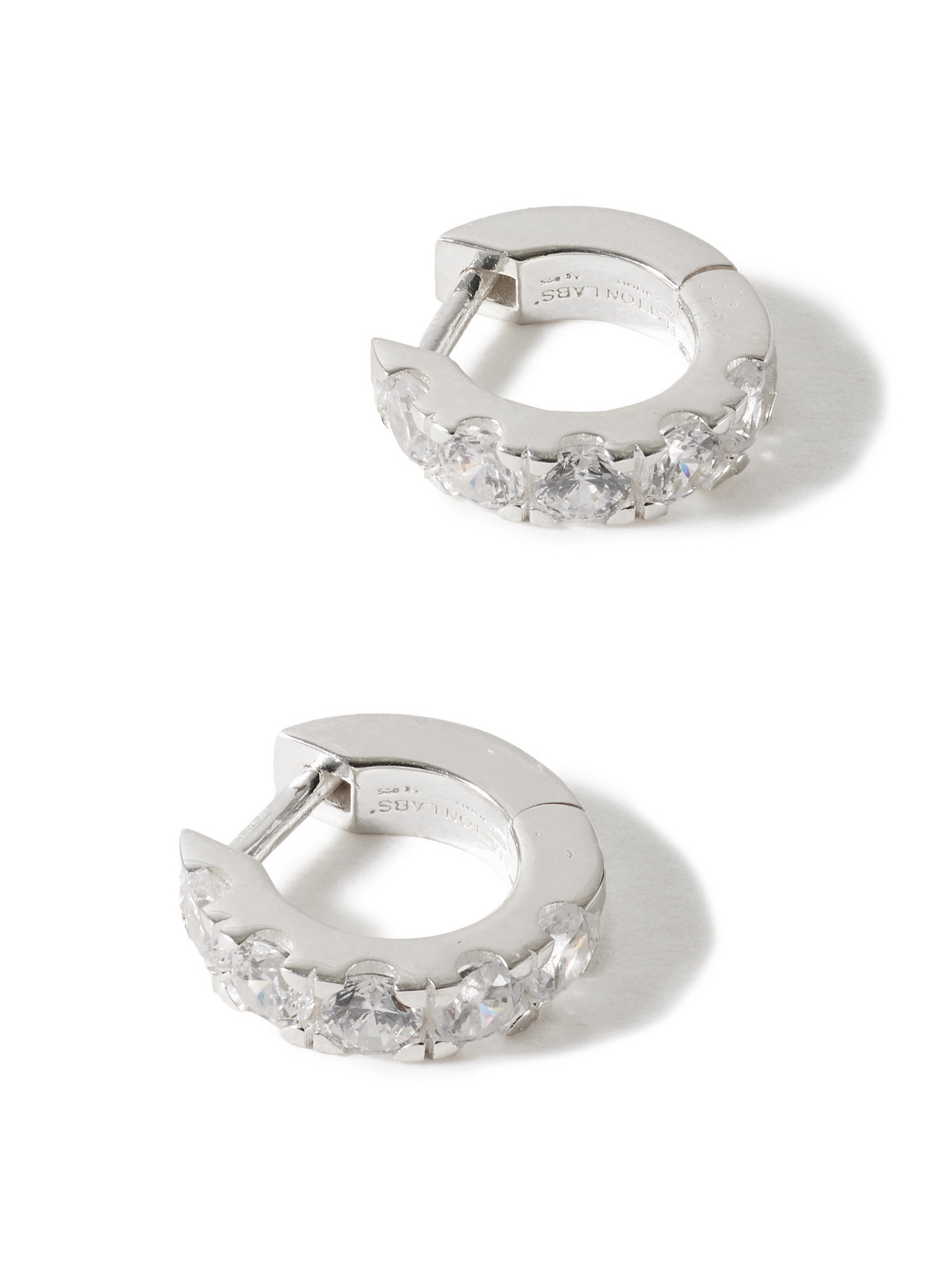 Hatton Labs Silver Cubic Zirconia Hoop Earrings In Metallic