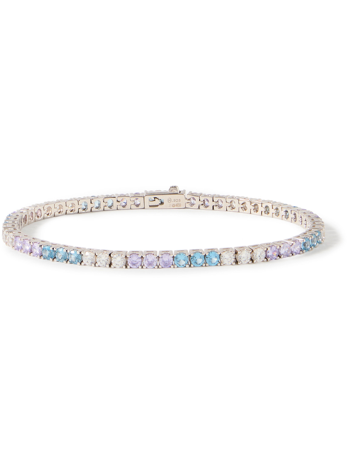Sterling silver Laboratory-Grown Crystal Tennis Bracelet