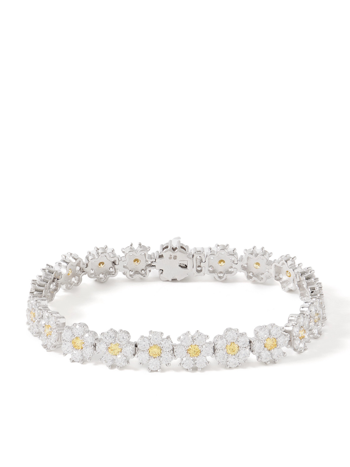 Hatton Labs Daisy Sterling Silver Laboratory-grown Crystal Tennis Bracelet