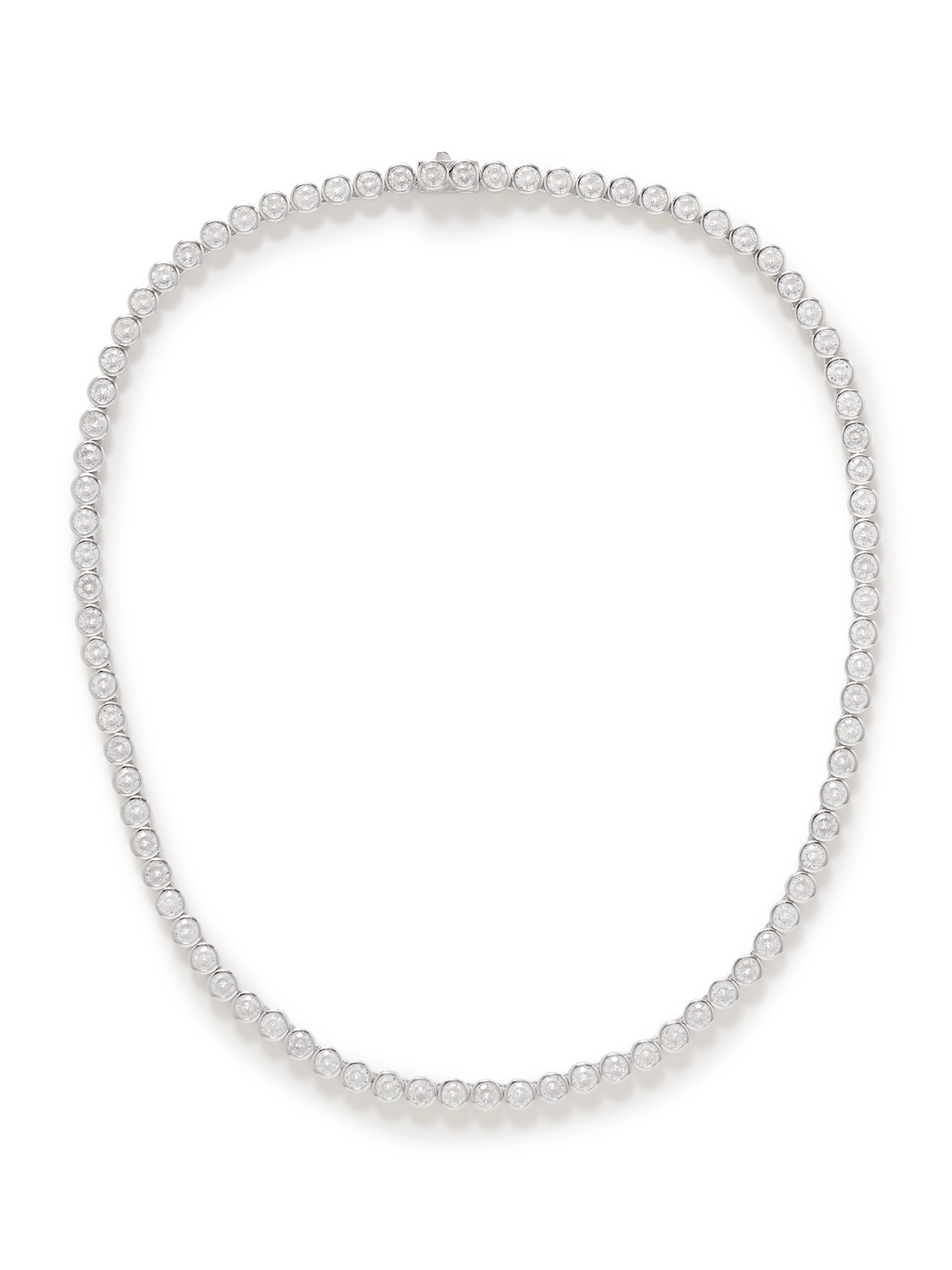 Hatton Labs Sterling Silver Laboratory-grown Crystal Tennis Necklace